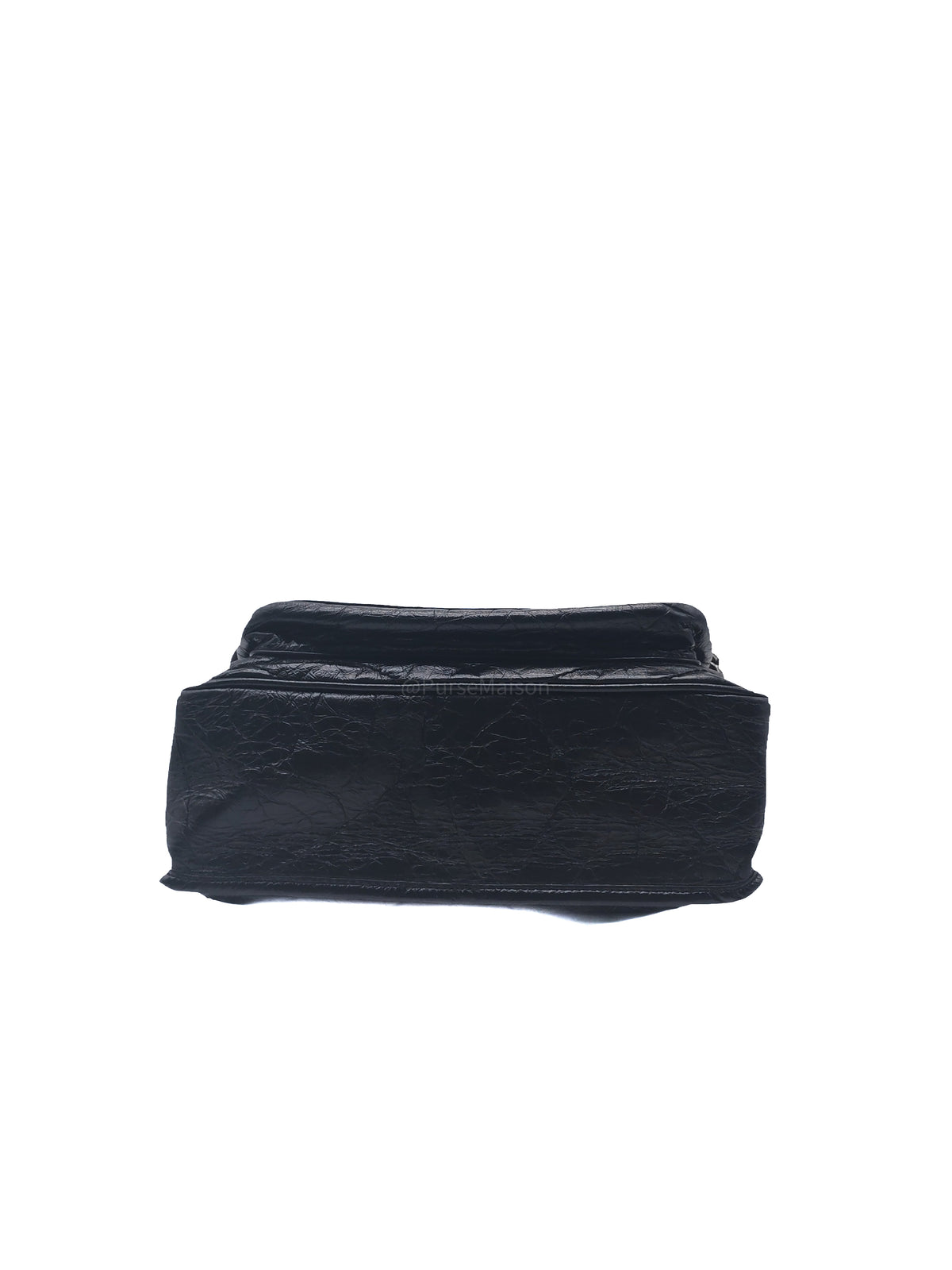 Yves Saint Laurent Niki Shoulder Bag Medium in Black Quilted Crinkled Calfskin Leather and Mixed Hardware