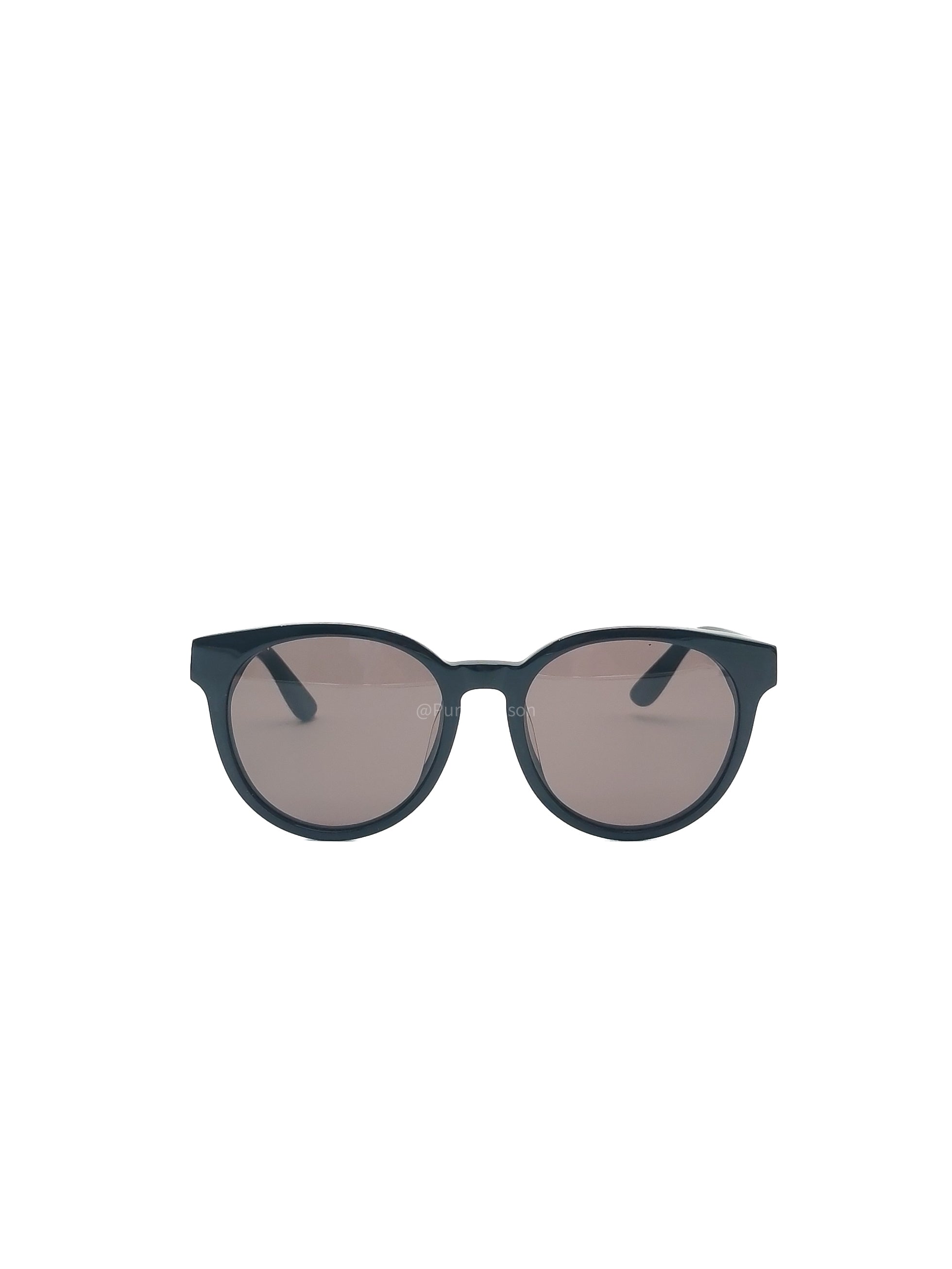 Yves Saint Laurent Black Round Acetate Frame Sunglasses