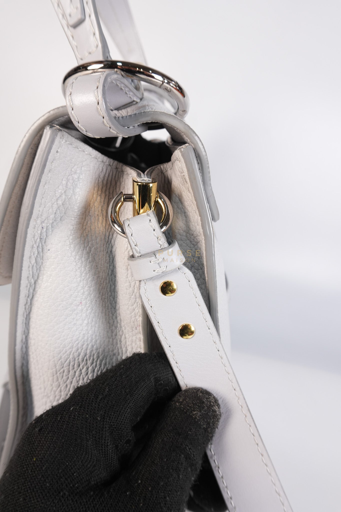 Aby Day Bag Small in Light Gray | Purse Maison Luxury Bags Shop