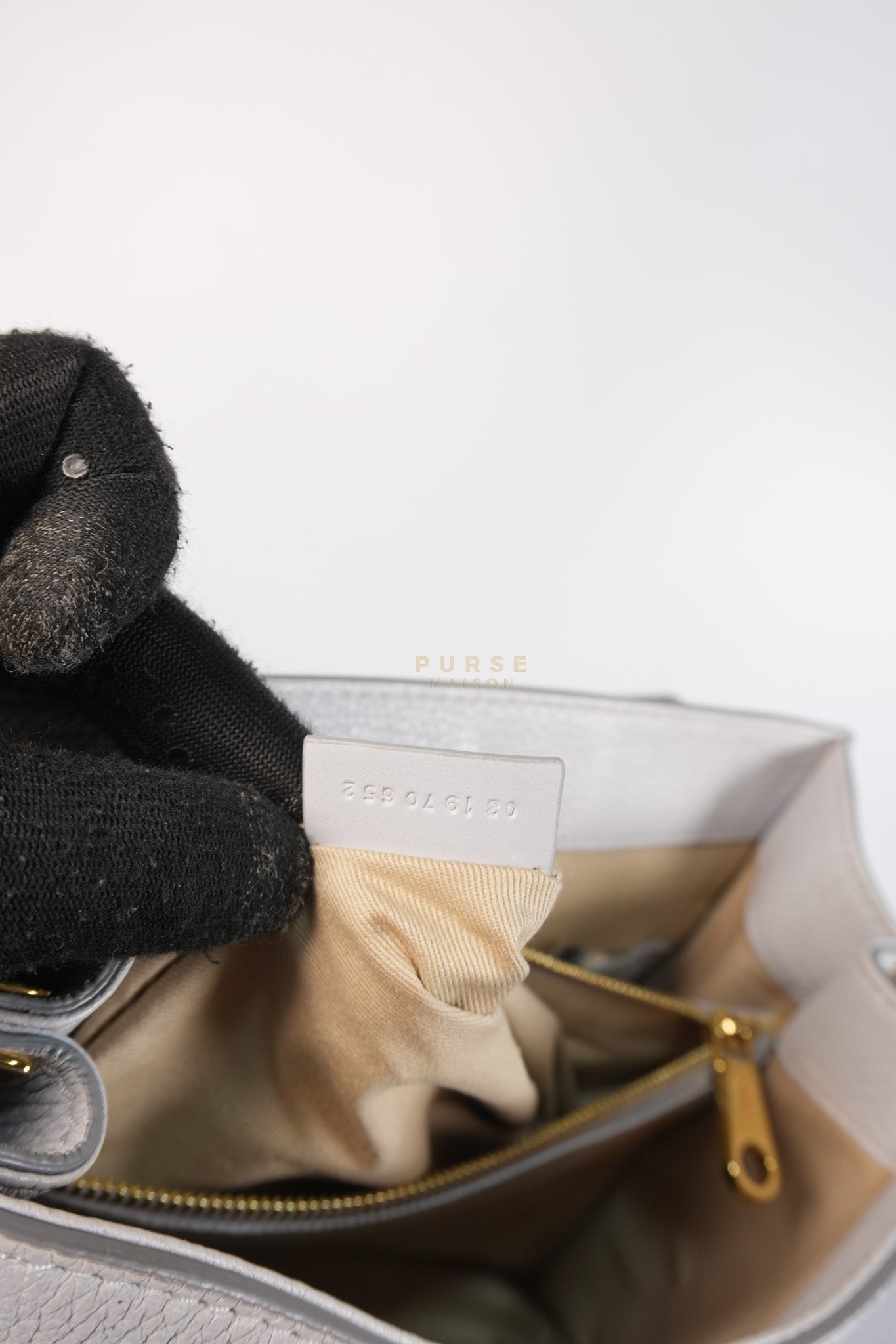 Aby Day Bag Small in Light Gray | Purse Maison Luxury Bags Shop