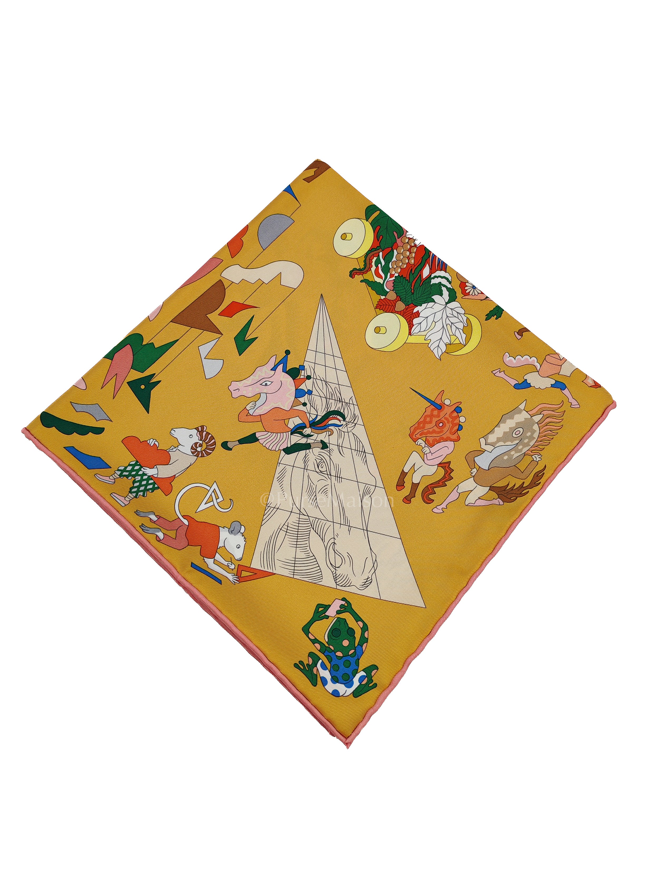 Academia Hippica Bleu Glacier Sable Silk Scarf 90x90cm | Purse Maison Luxury Bags Shop