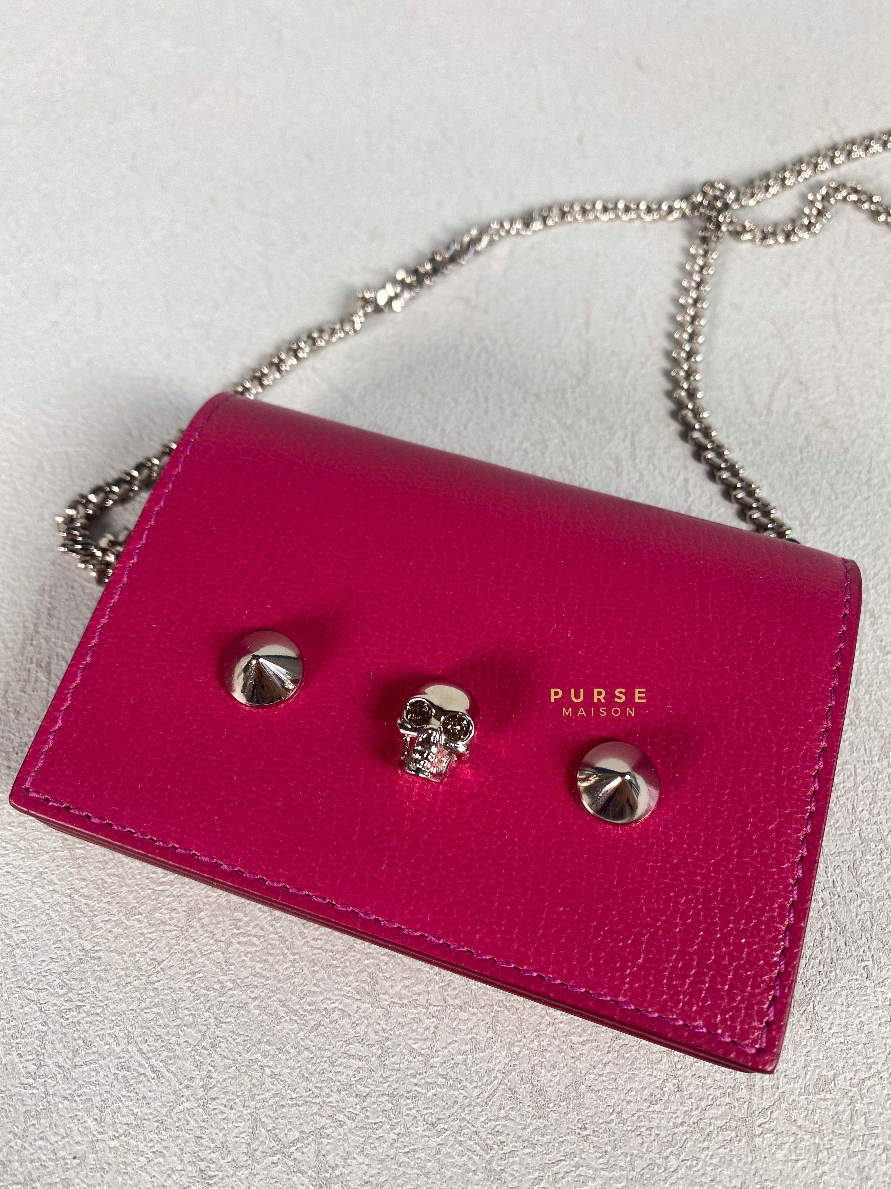Alexander McQueen Skull Studded Cardholder on Chain | Purse Maison Luxury Bags Shop