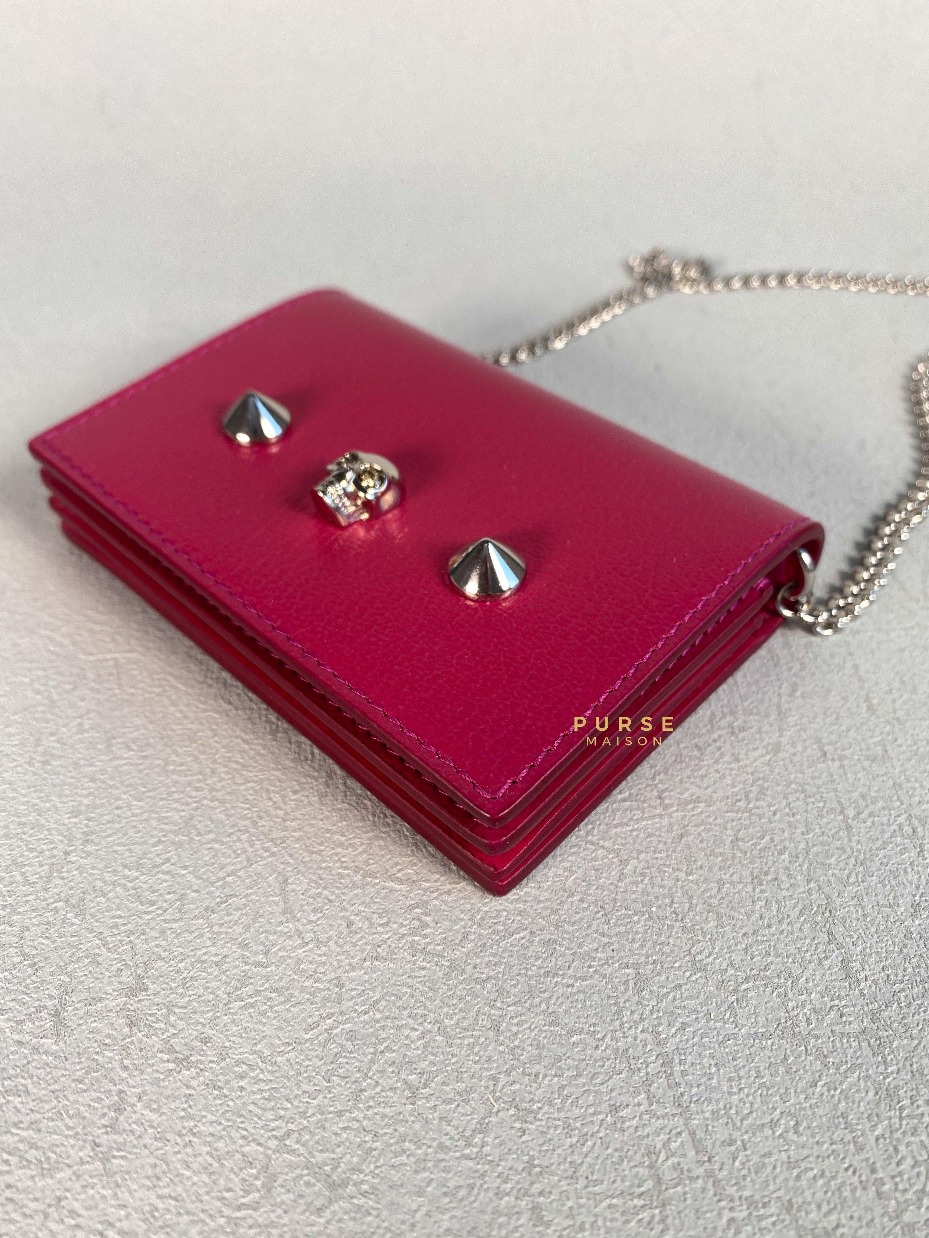 Alexander McQueen Skull Studded Cardholder on Chain | Purse Maison Luxury Bags Shop