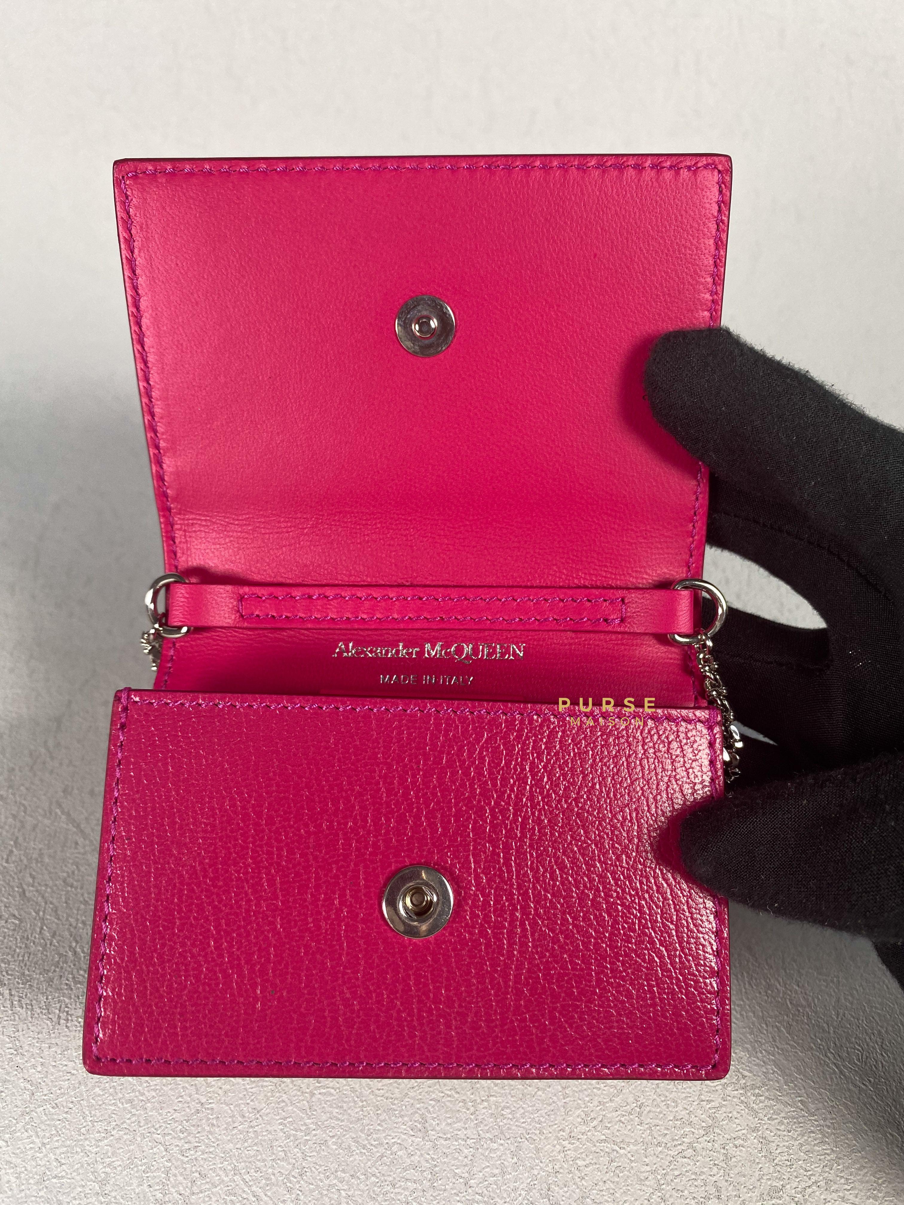 Alexander McQueen Skull Studded Cardholder on Chain | Purse Maison Luxury Bags Shop