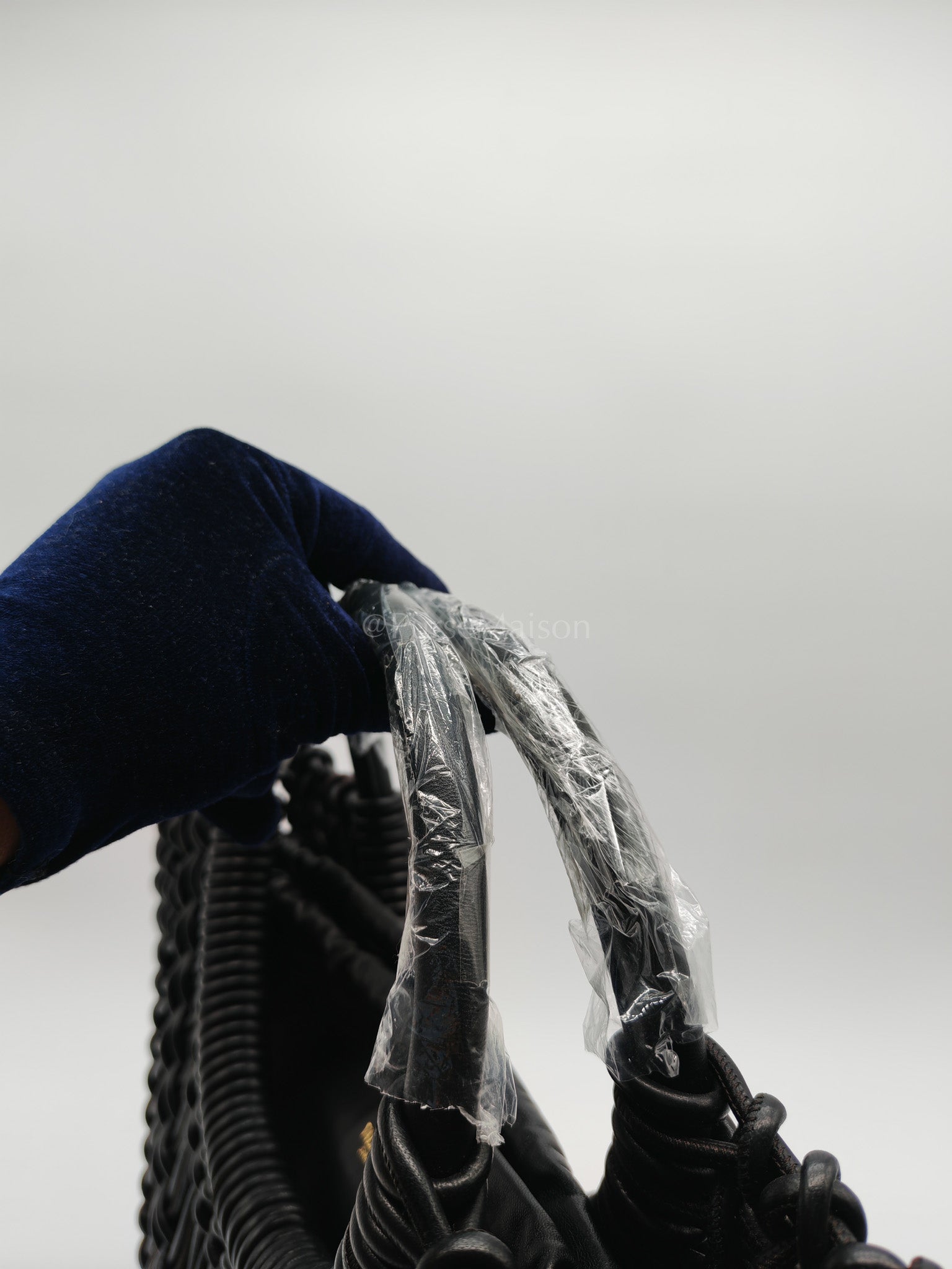 Allknots Woven Tote Bag in Black Lambskin Leather | Purse Maison Luxury Bags Shop