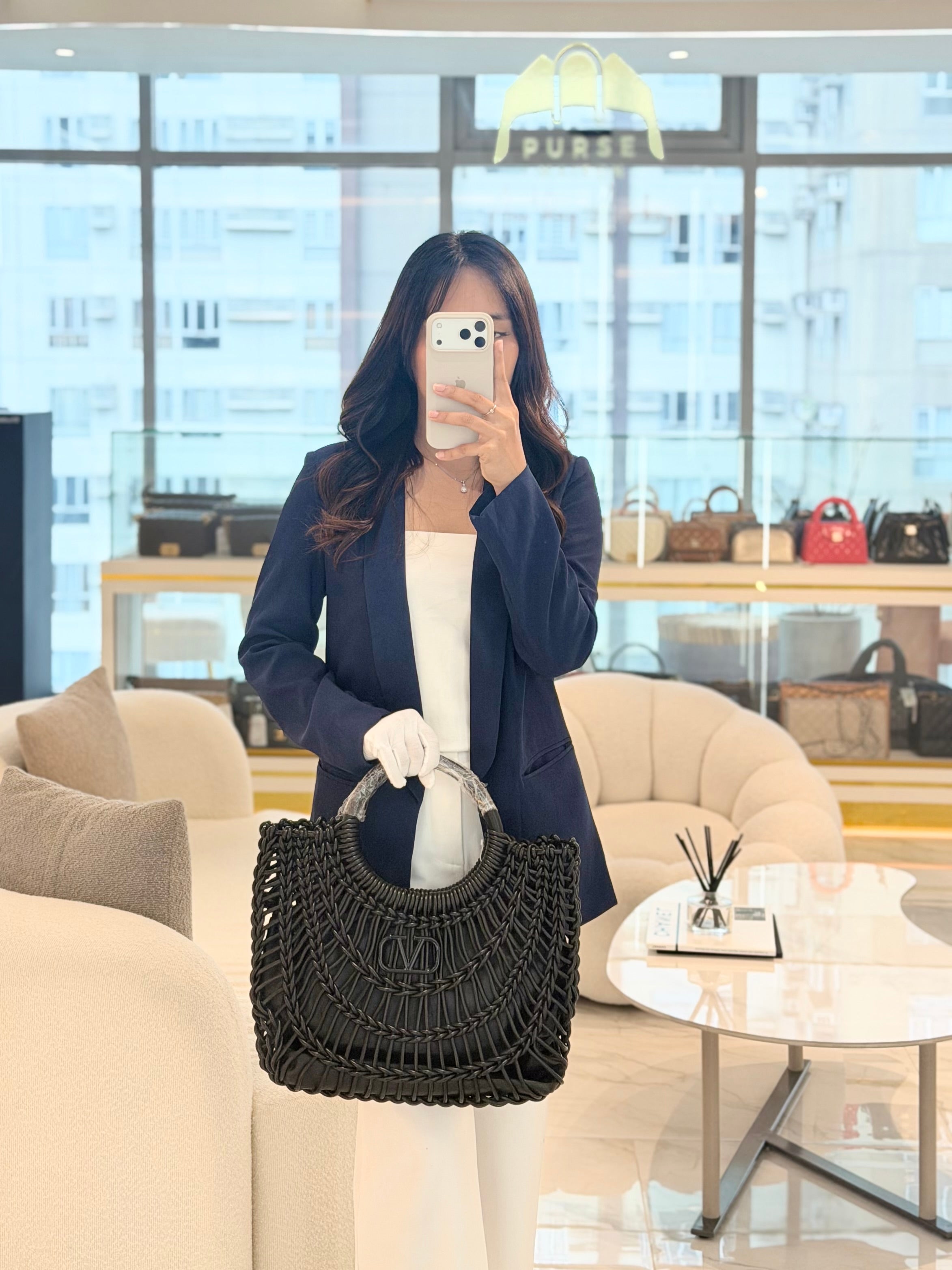 Allknots Woven Tote Bag in Black Lambskin Leather | Purse Maison Luxury Bags Shop