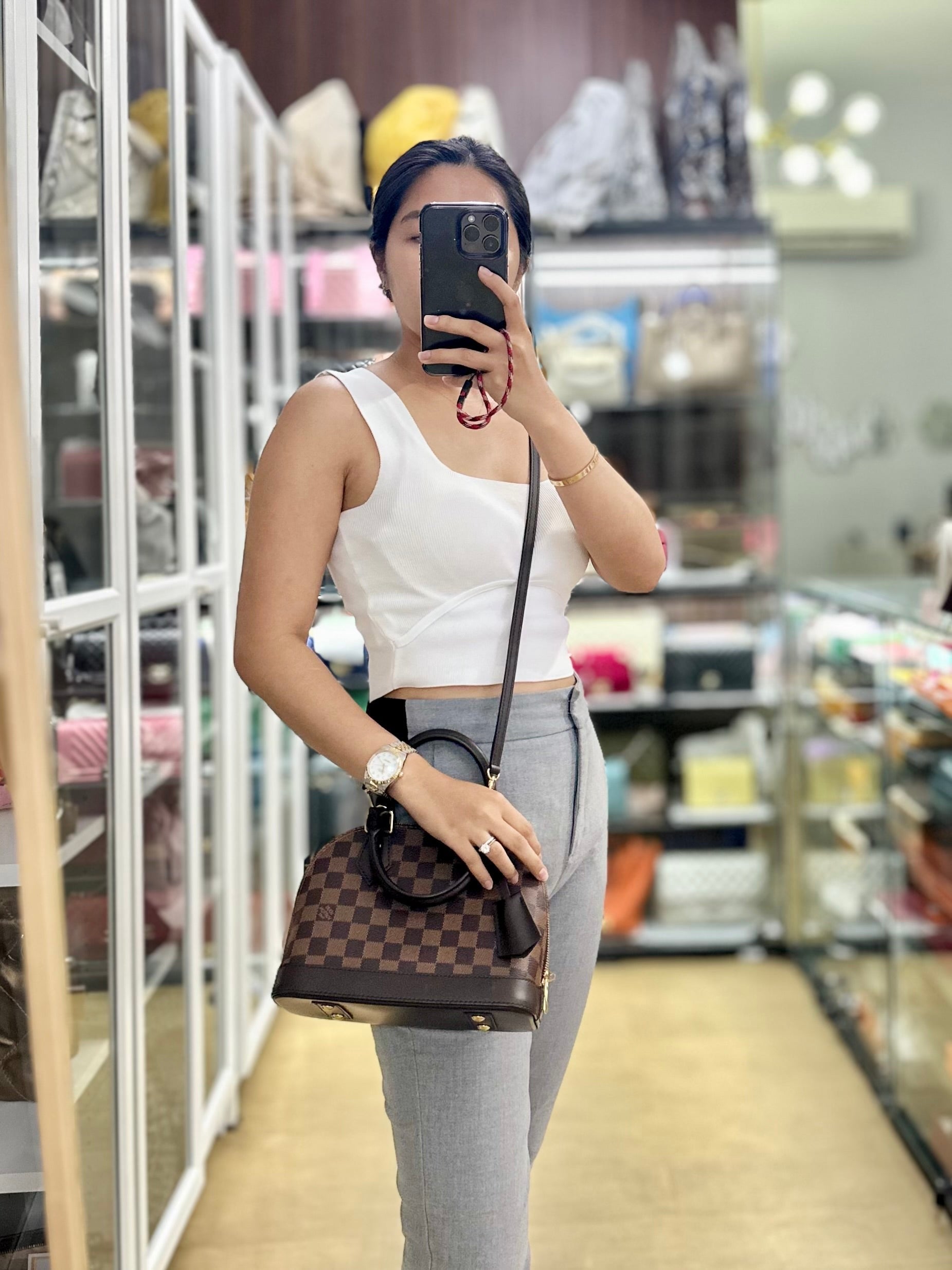 Alma BB Damier Ebene Canvas (Date Code: CT0169) | Purse Maison Luxury Bags Shop