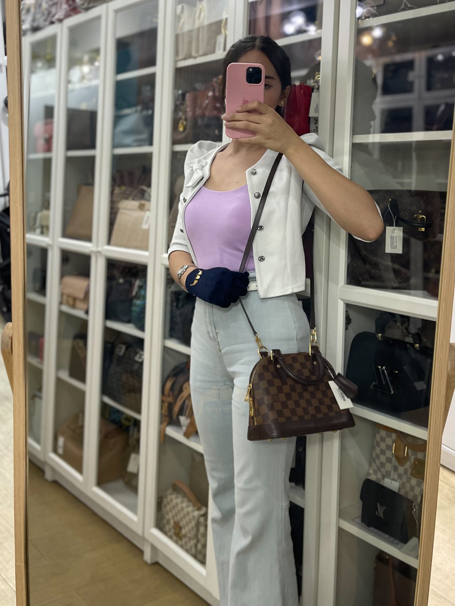 Alma BB in Damier Ebene Canvas (Date Code: AA4107) | Purse Maison Luxury Bags Shop