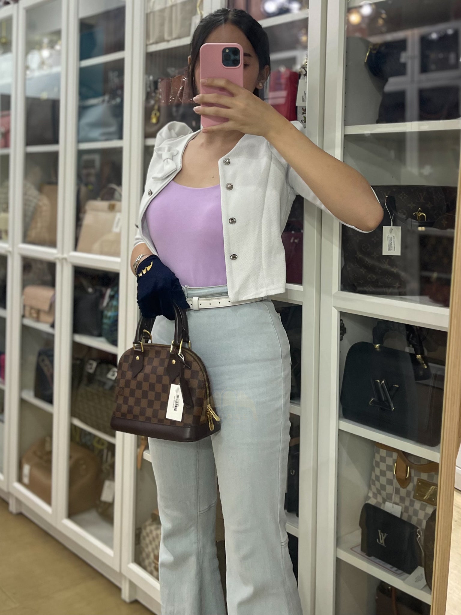 Alma BB in Damier Ebene Canvas (Date Code: AA4107) | Purse Maison Luxury Bags Shop