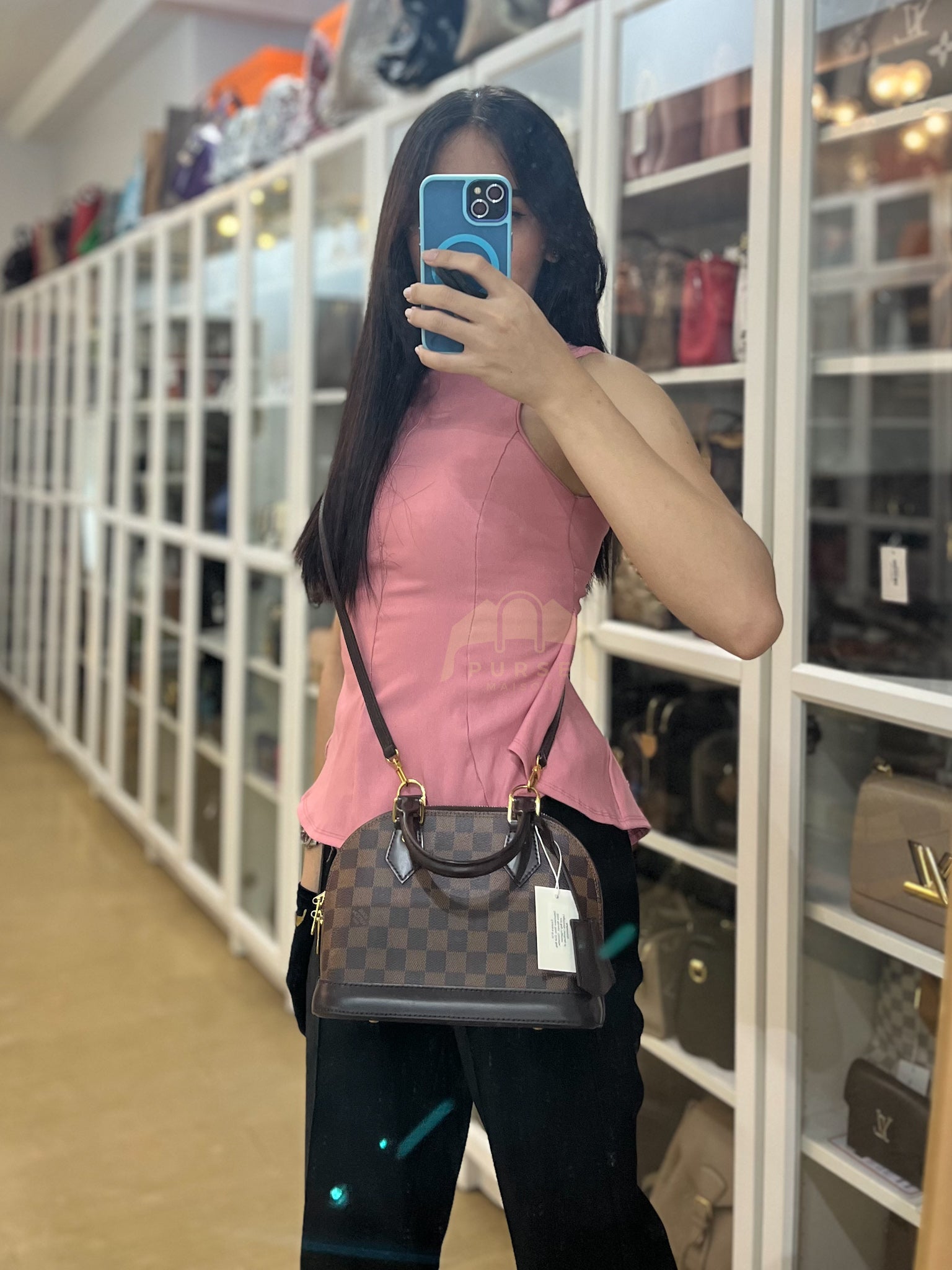 Alma BB in Damier Ebene Canvas (Date Code: AR0147) | Purse Maison Luxury Bags Shop