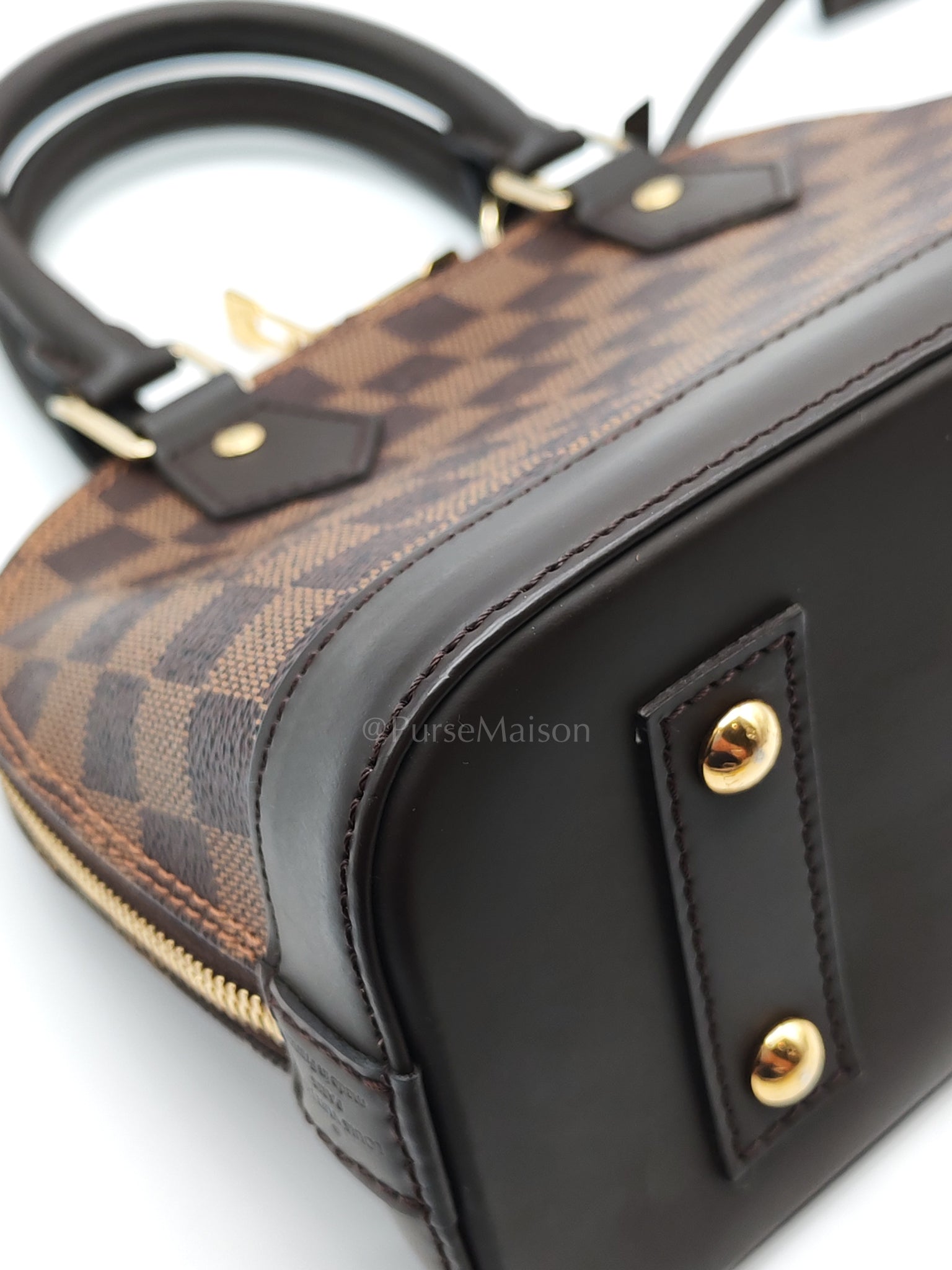 Alma BB in Damier Ebene Canvas Shoulder Bag (Date Code: AR3189) | Purse Maison Luxury Bags Shop