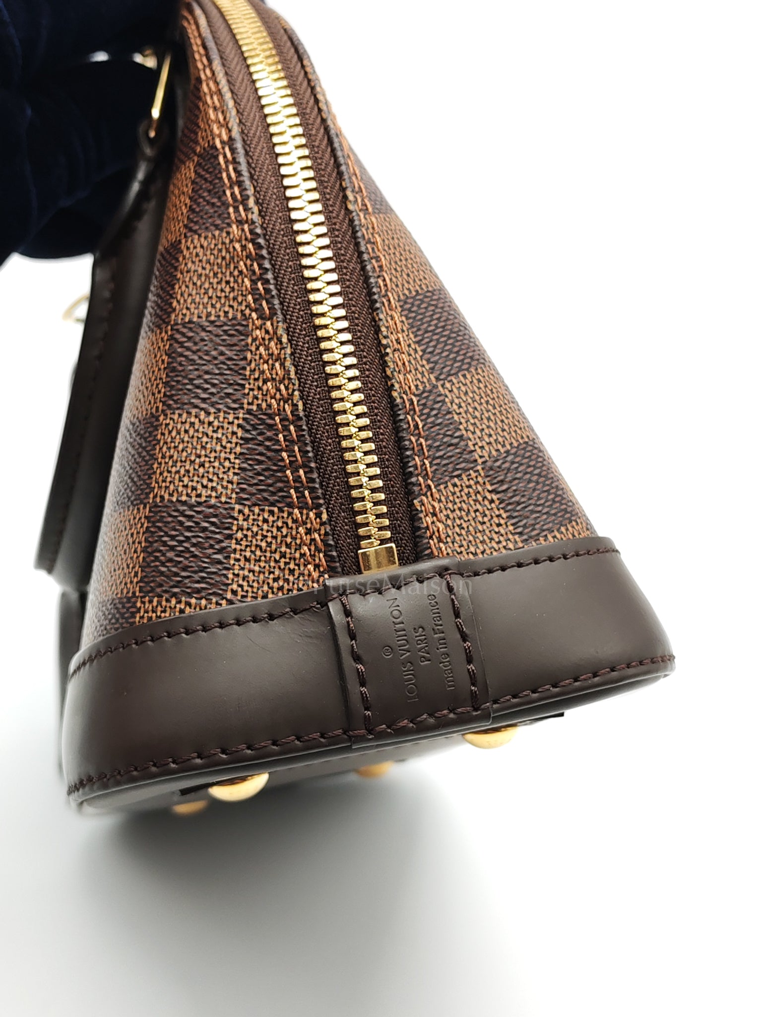 Alma BB in Damier Ebene Canvas Shoulder Bag (Date Code: AR3189) | Purse Maison Luxury Bags Shop
