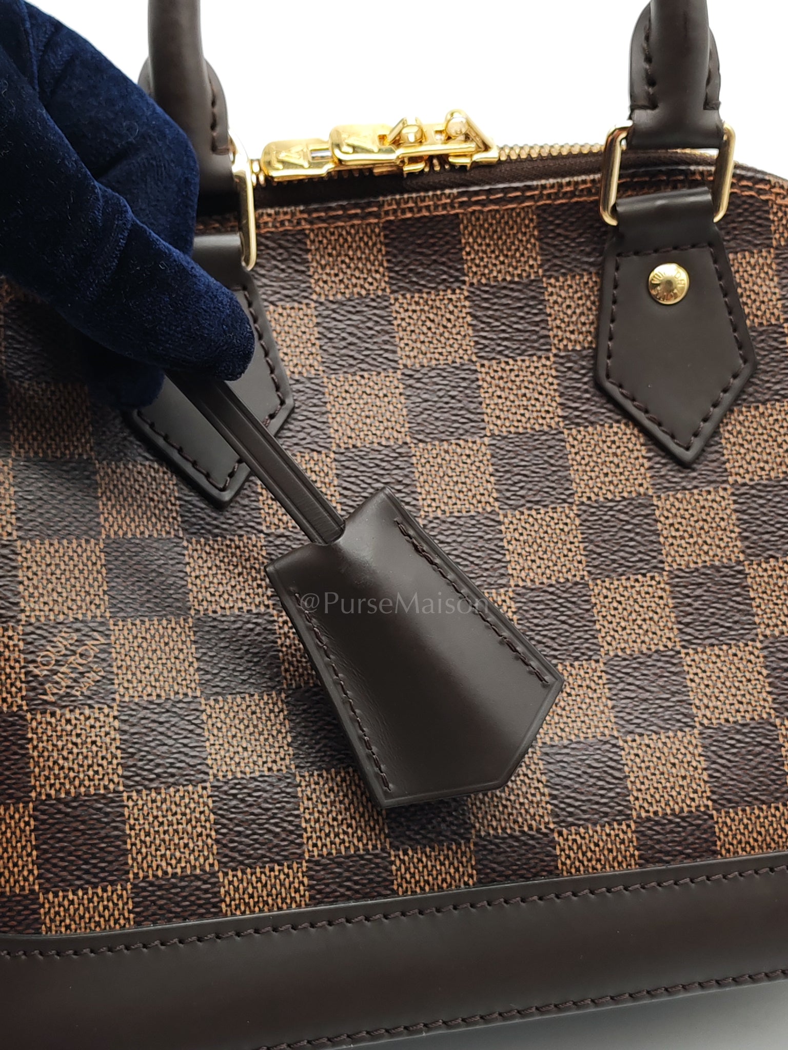 Alma BB in Damier Ebene Canvas Shoulder Bag (Date Code: AR3189) | Purse Maison Luxury Bags Shop