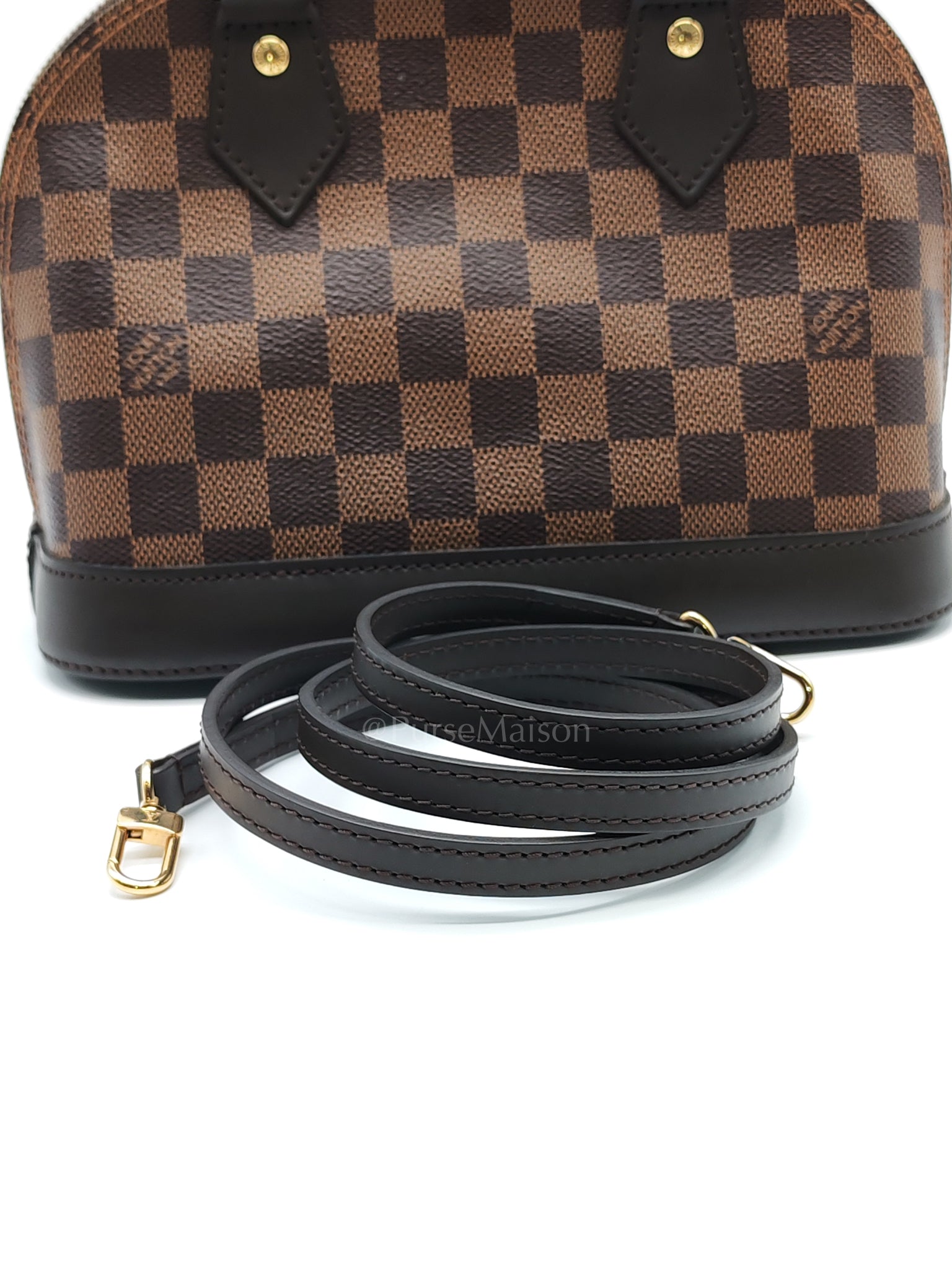 Alma BB in Damier Ebene Canvas Shoulder Bag (Date Code: AR3189) | Purse Maison Luxury Bags Shop