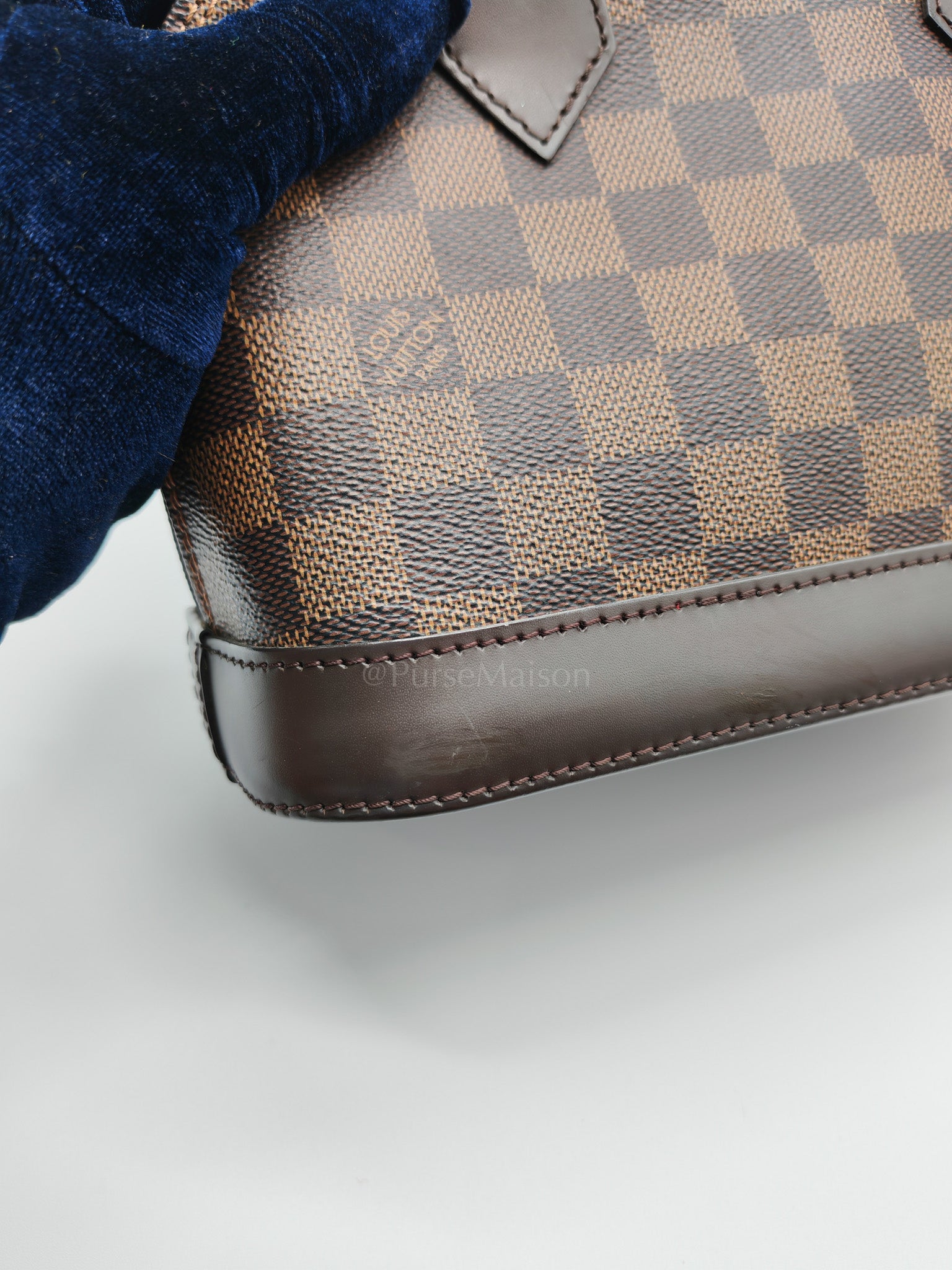 Alma BB in Damier Ebene Canvas Shoulder Bag (Microchip) | Purse Maison Luxury Bags Shop