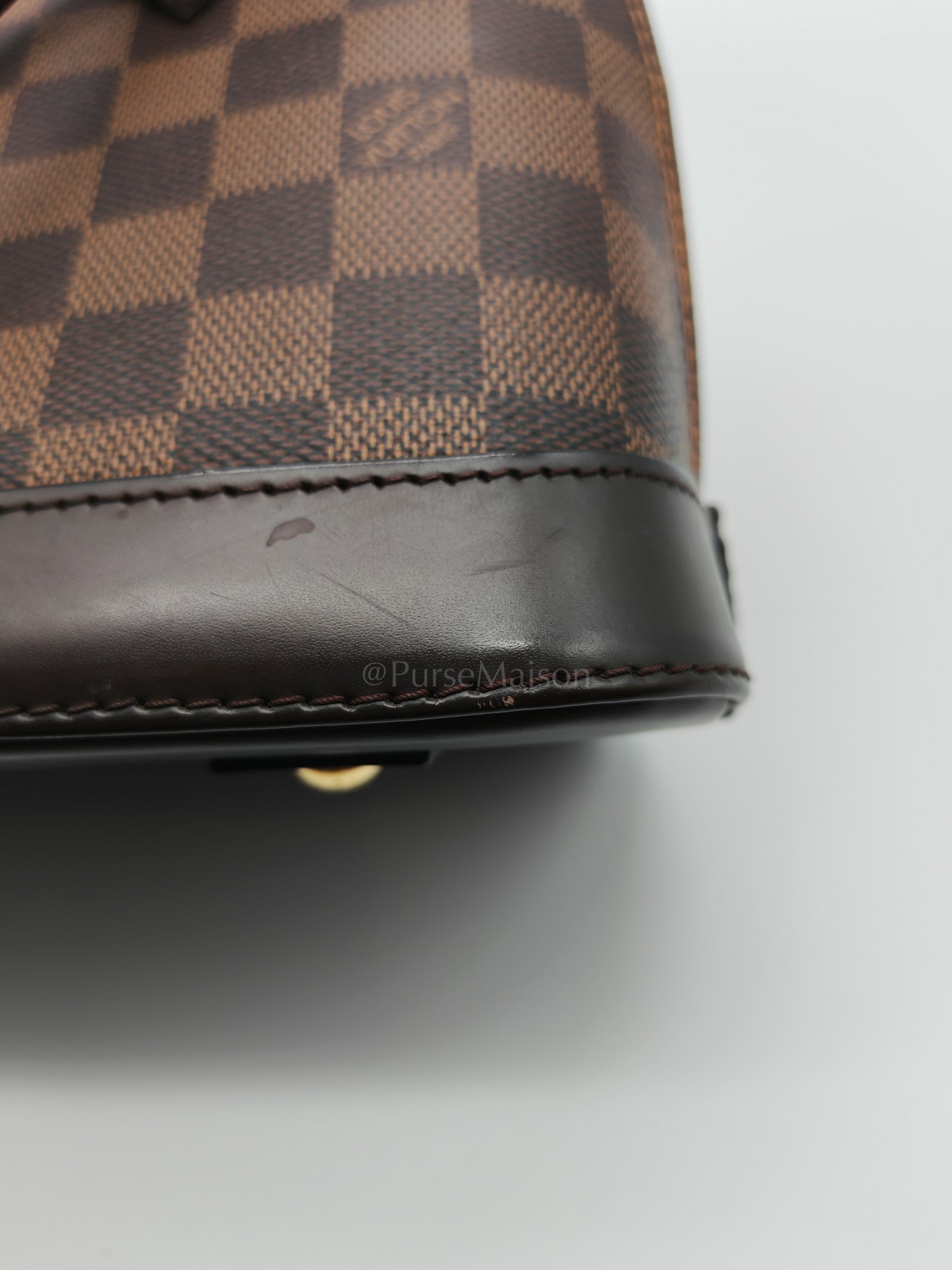 Alma BB in Damier Ebene Canvas Shoulder Bag (Microchip) | Purse Maison Luxury Bags Shop