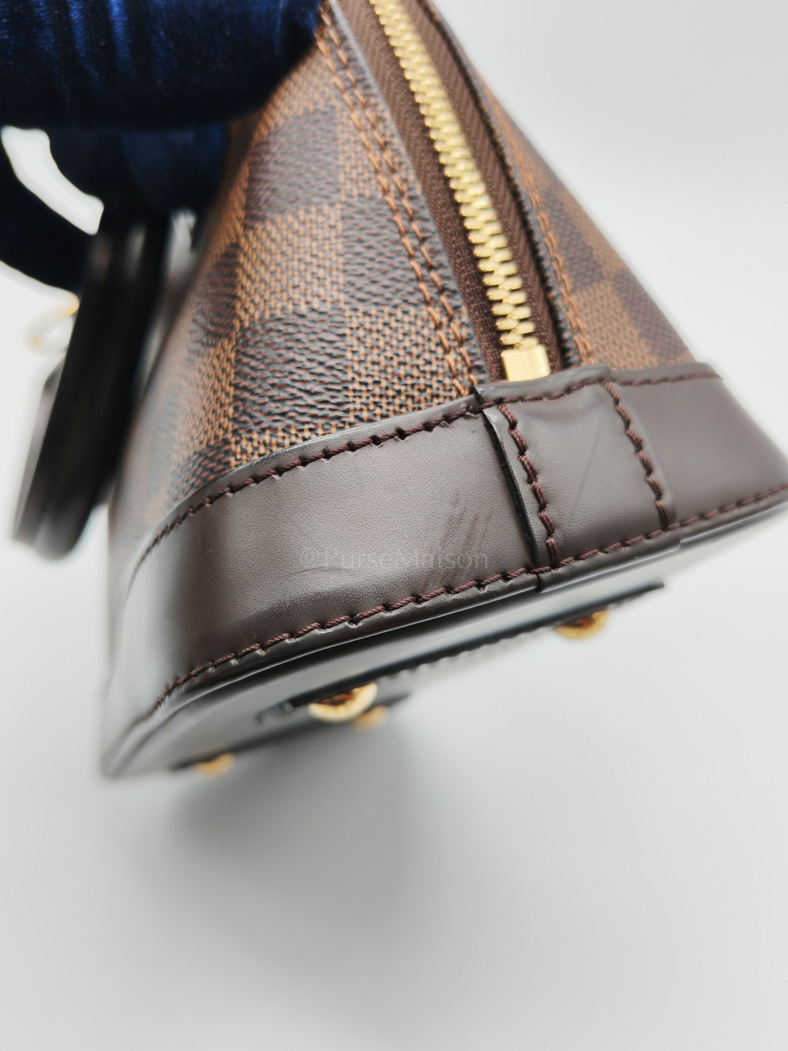 Alma BB in Damier Ebene Canvas Shoulder Bag (Microchip) | Purse Maison Luxury Bags Shop