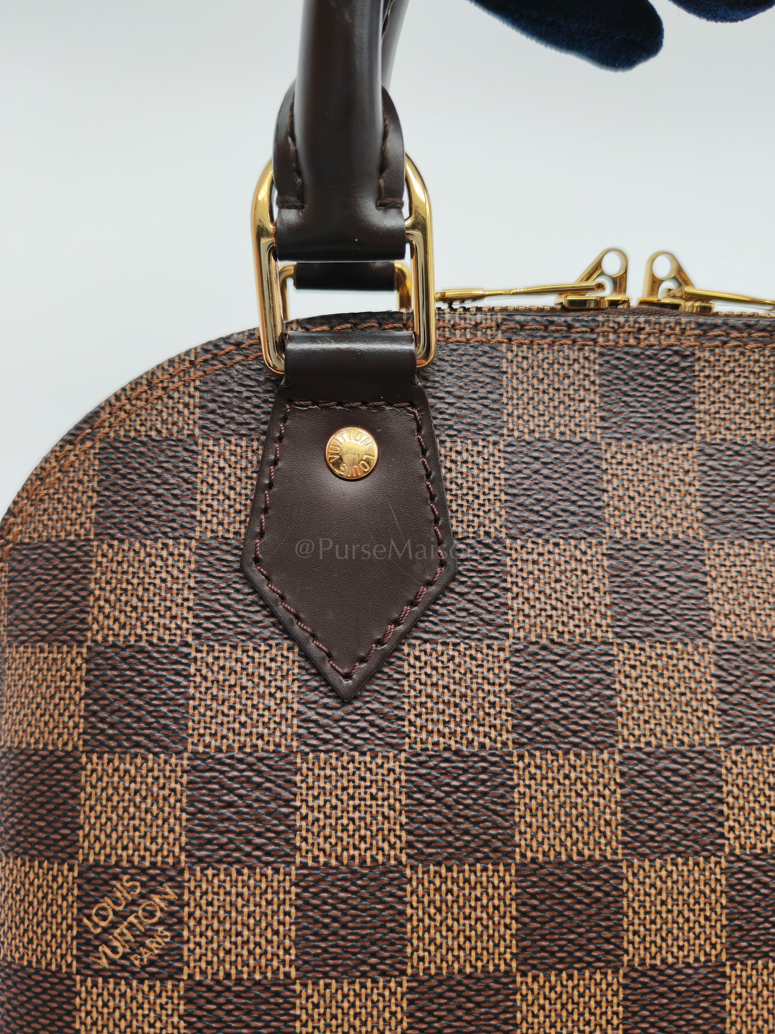 Alma BB in Damier Ebene Canvas Shoulder Bag (Microchip) | Purse Maison Luxury Bags Shop