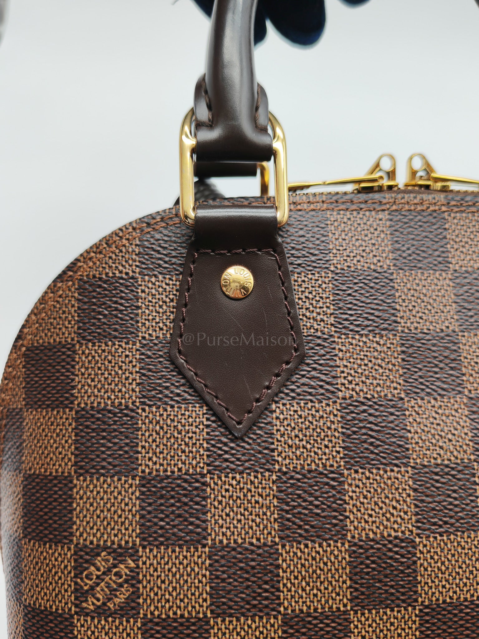 Alma BB in Damier Ebene Canvas Shoulder Bag (Microchip) | Purse Maison Luxury Bags Shop