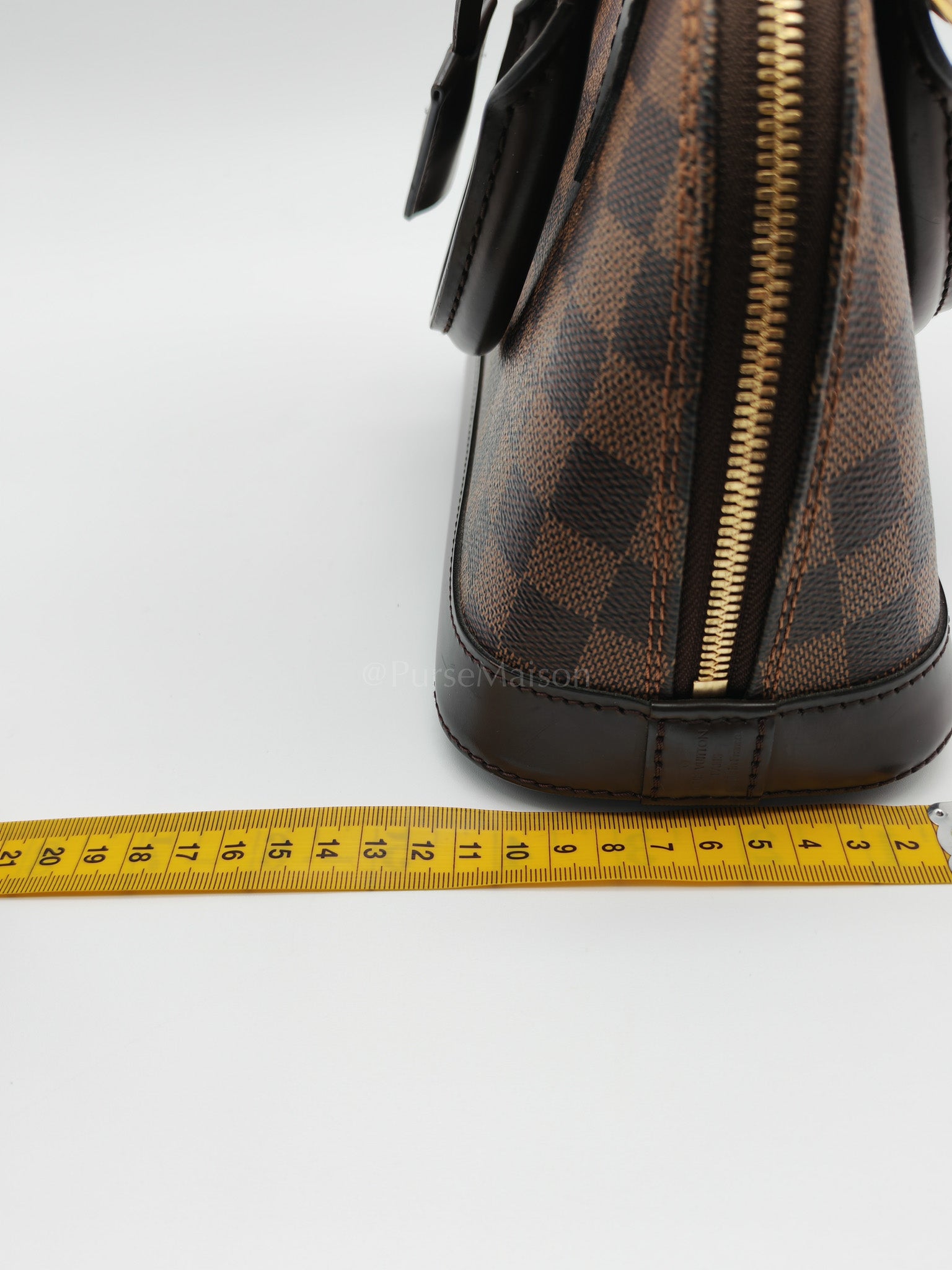 Alma BB in Damier Ebene Canvas Shoulder Bag (Microchip) | Purse Maison Luxury Bags Shop