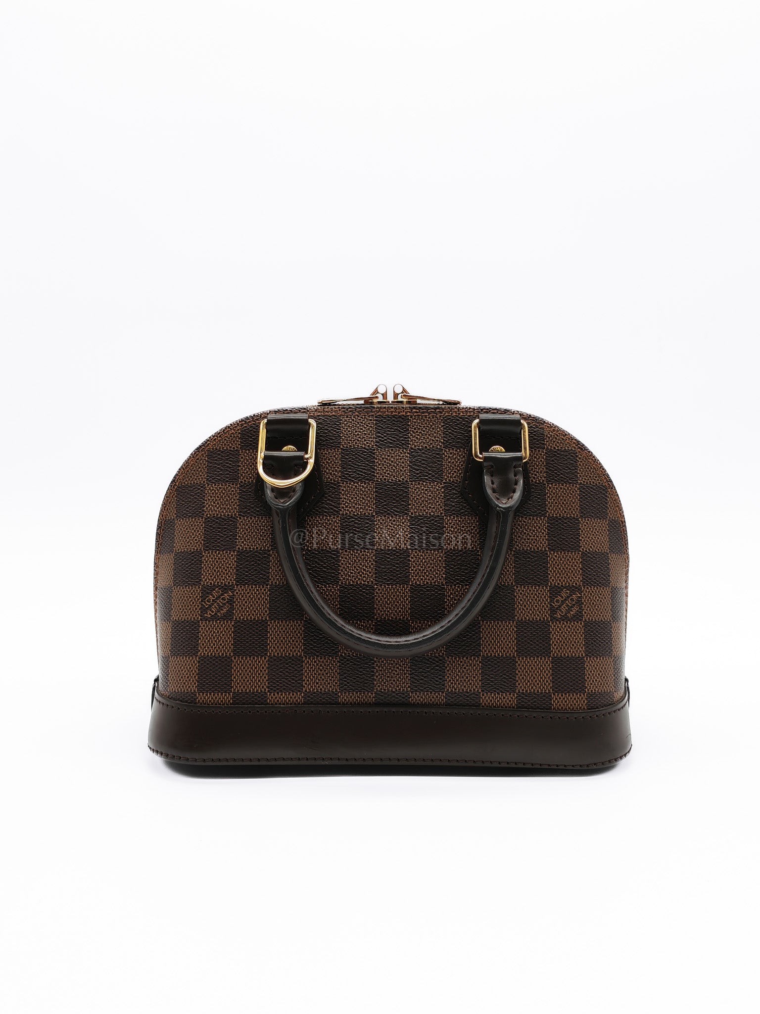 Alma BB in Damier Ebene Canvas Shoulder Bag (Microchip) | Purse Maison Luxury Bags Shop
