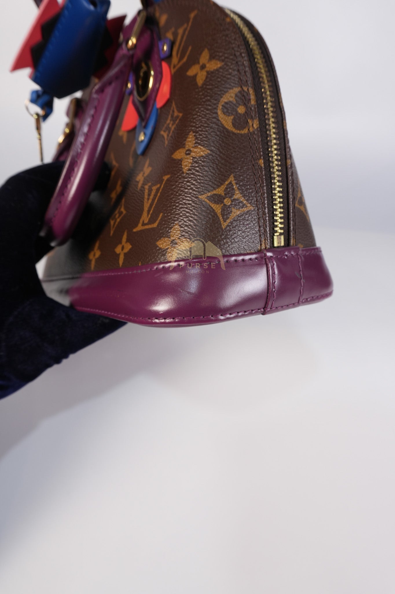 Alma BB in Magenta Monogram Canvas Totem & Gold Hardware (Date Code: FL2165) | Purse Maison Luxury Bags Shop