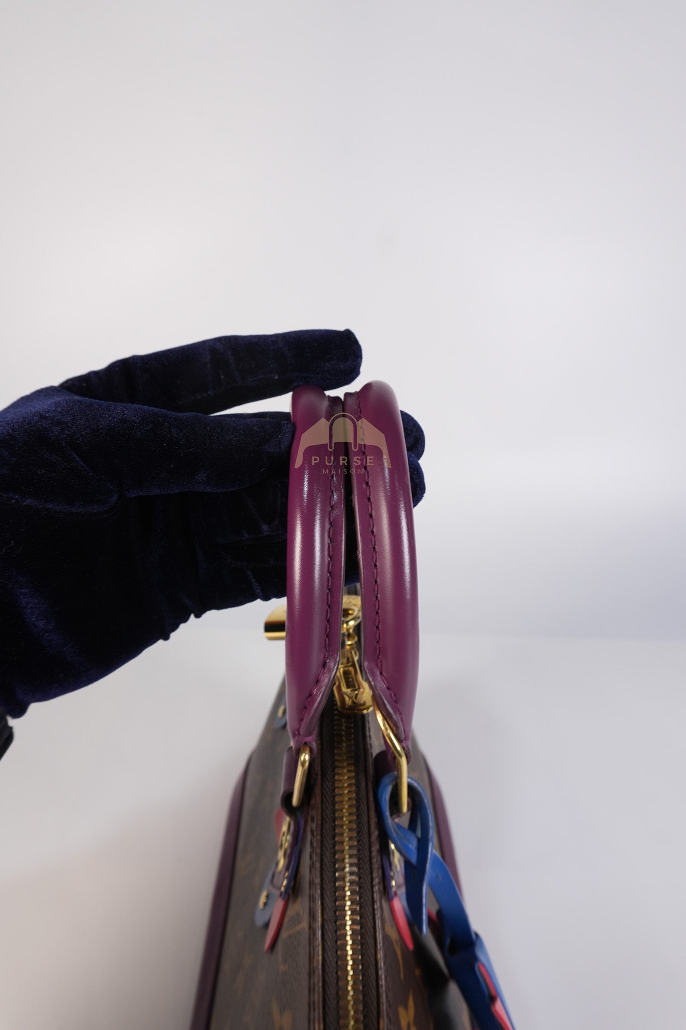 Alma BB in Magenta Monogram Canvas Totem & Gold Hardware (Date Code: FL2165) | Purse Maison Luxury Bags Shop