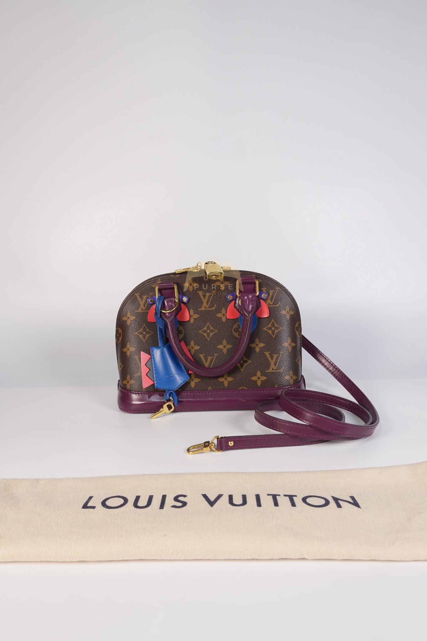 Alma BB in Magenta Monogram Canvas Totem & Gold Hardware (Date Code: FL2165) | Purse Maison Luxury Bags Shop