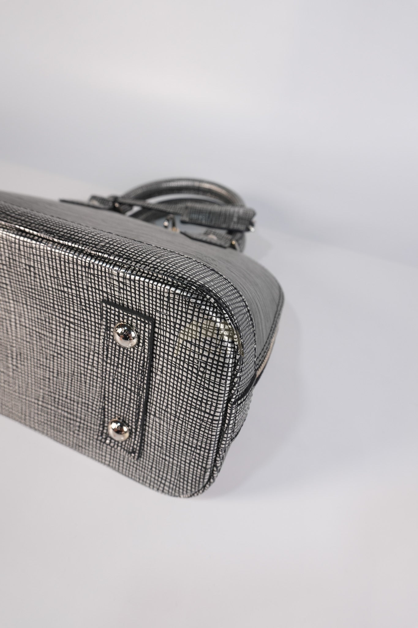 Alma BB in Metallic Silver Epi Leather & Silver Hardware (Date Code: SN1195) | Purse Maison Luxury Bags Shop