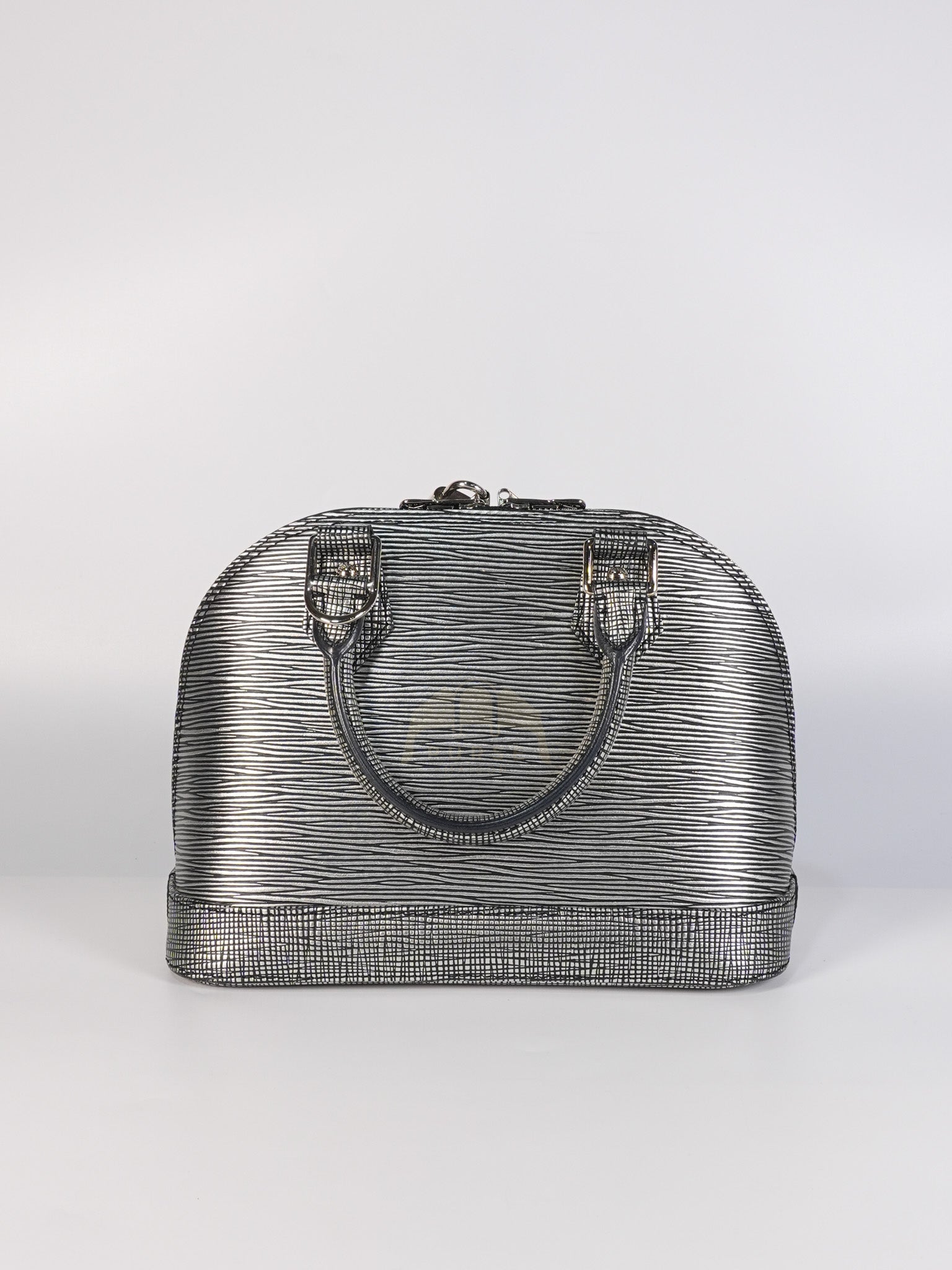 Alma BB in Metallic Silver Epi Leather & Silver Hardware (Date Code: SN1195) | Purse Maison Luxury Bags Shop