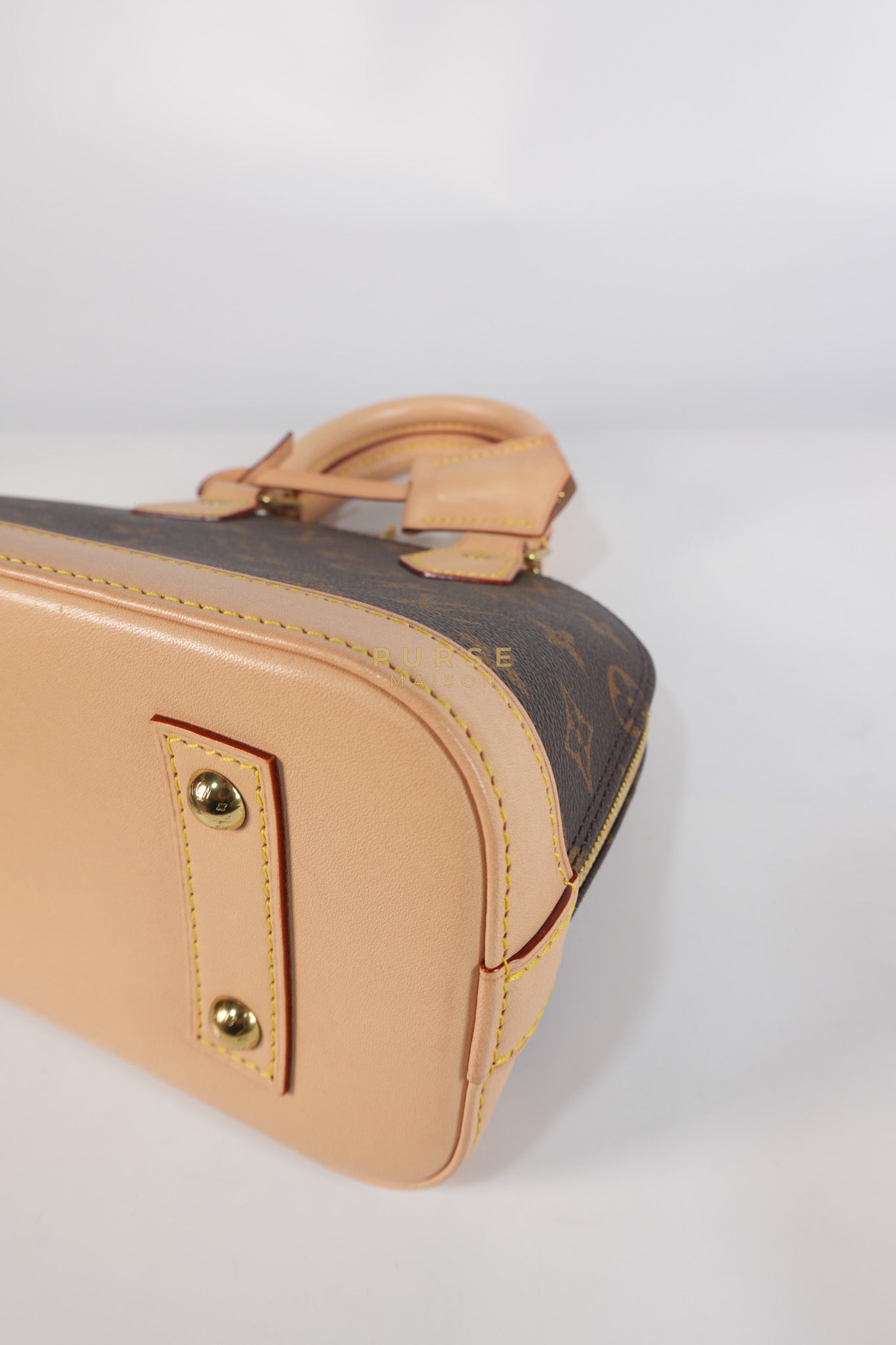 Alma BB in Monogram Canvas & Gold Hardware (Microchip) | Purse Maison Luxury Bags Shop