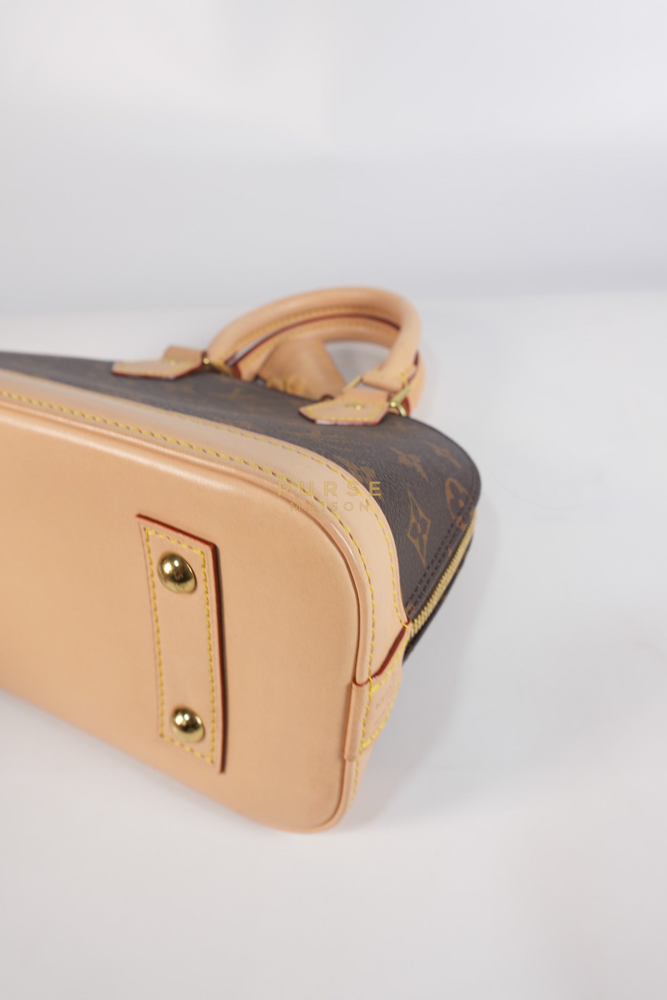 Alma BB in Monogram Canvas & Gold Hardware (Microchip) | Purse Maison Luxury Bags Shop