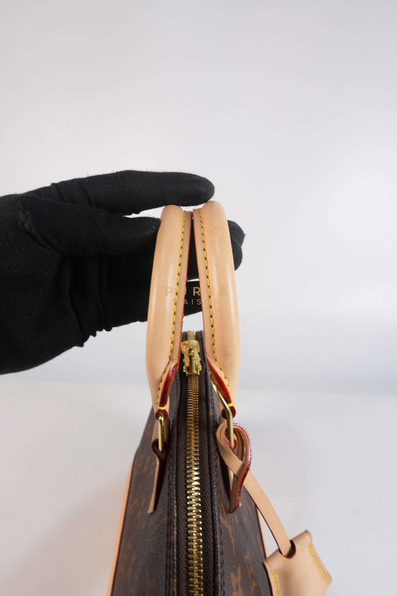 Alma BB in Monogram Canvas & Gold Hardware (Microchip) | Purse Maison Luxury Bags Shop