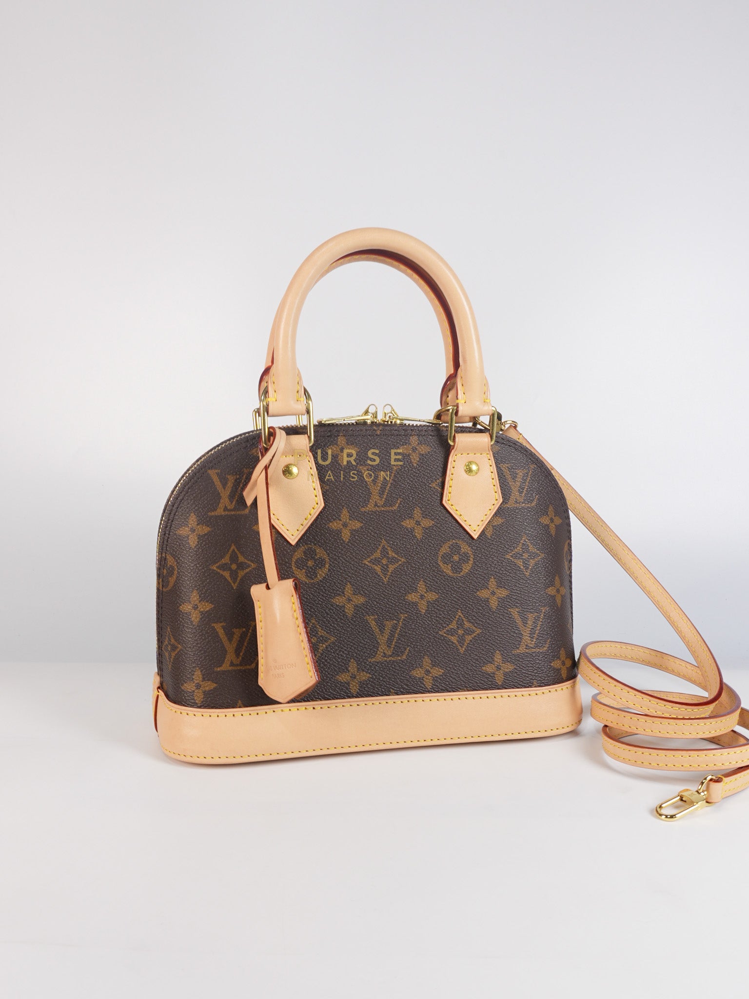 Alma BB in Monogram Canvas & Gold Hardware (Microchip) | Purse Maison Luxury Bags Shop