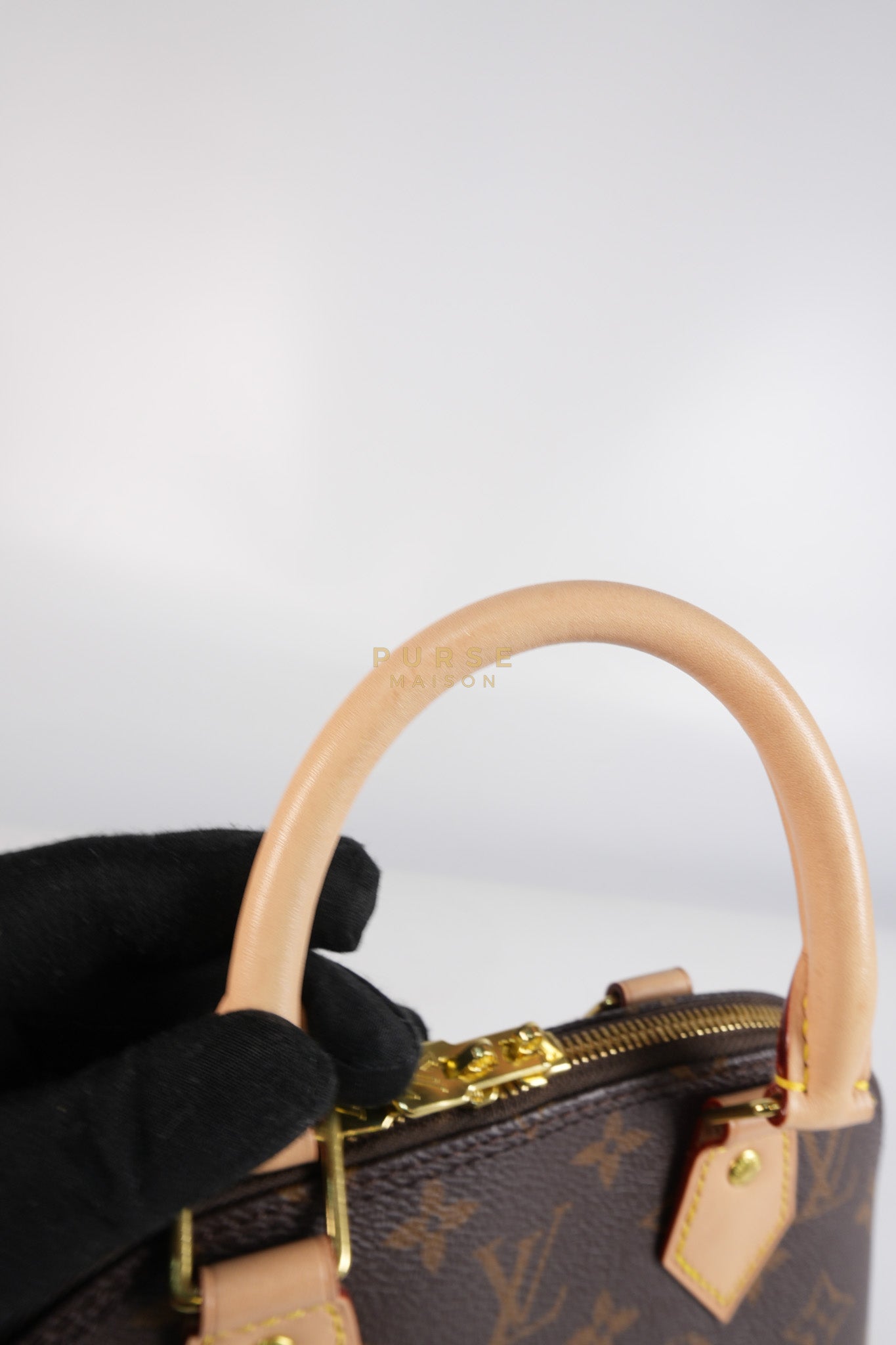 Alma BB in Monogram Canvas & Gold Hardware (Microchip) | Purse Maison Luxury Bags Shop