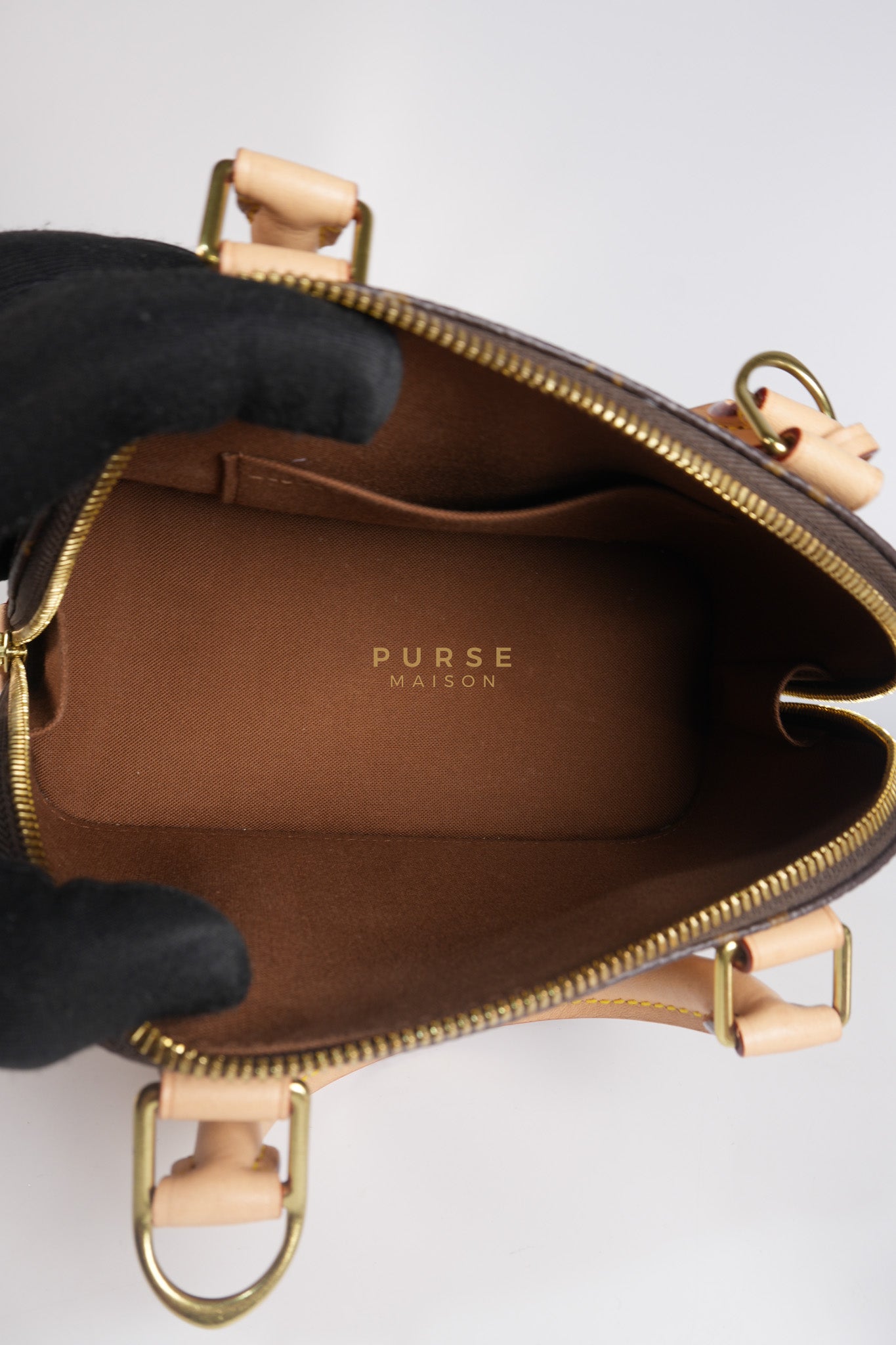 Alma BB in Monogram Canvas & Gold Hardware (Microchip) | Purse Maison Luxury Bags Shop