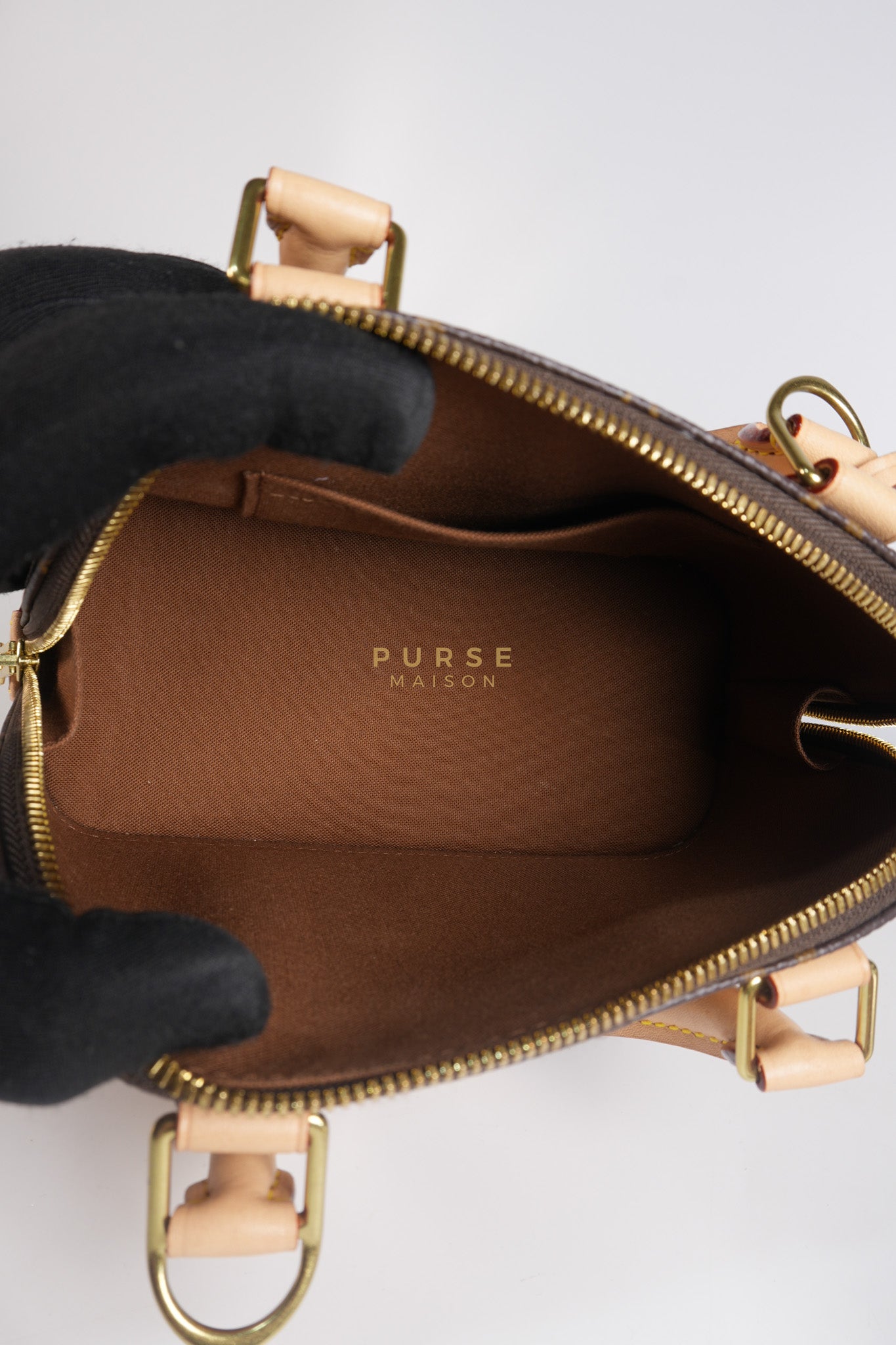 Alma BB in Monogram Canvas & Gold Hardware (Microchip) | Purse Maison Luxury Bags Shop