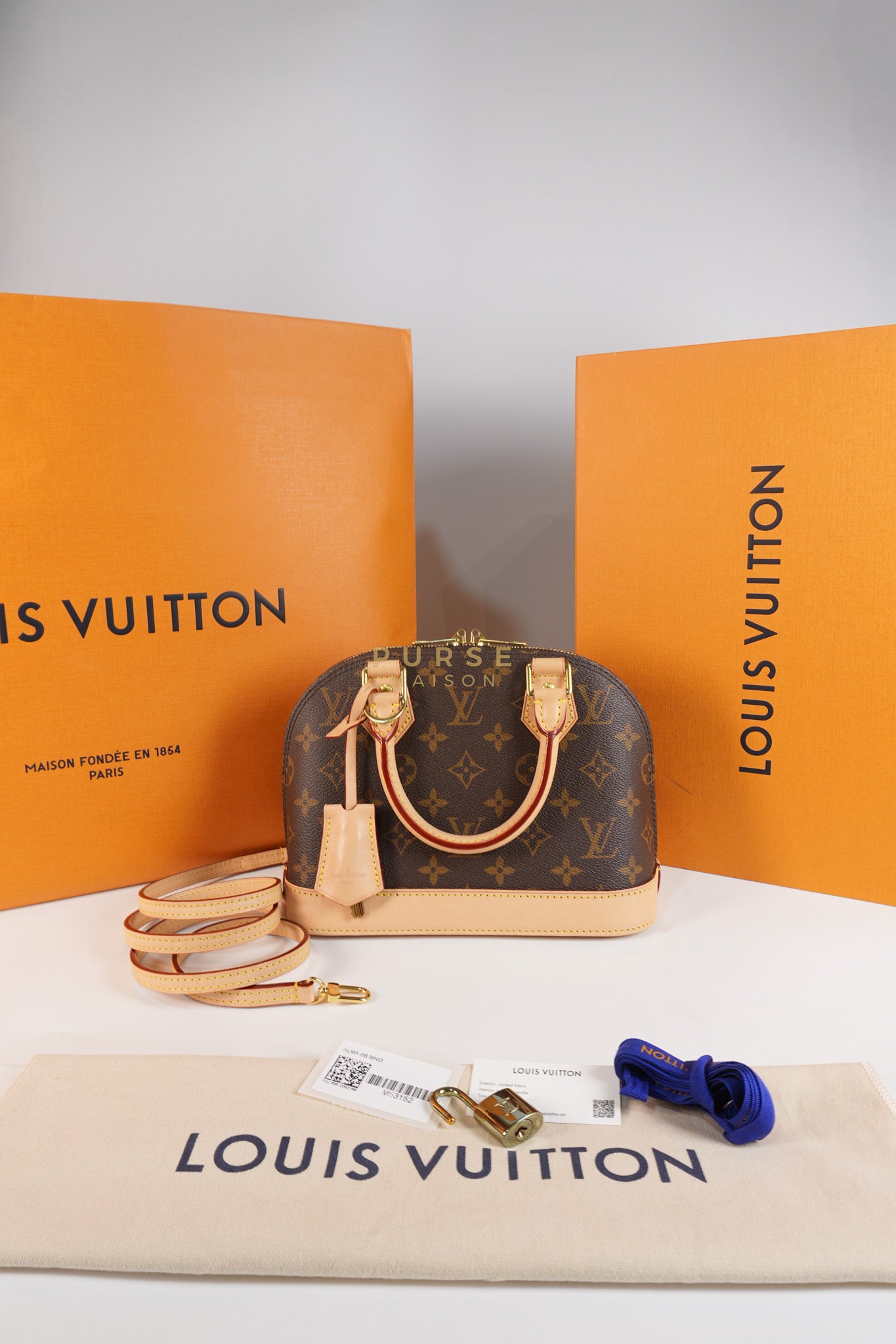 Alma BB in Monogram Canvas & Gold Hardware (Microchip) | Purse Maison Luxury Bags Shop