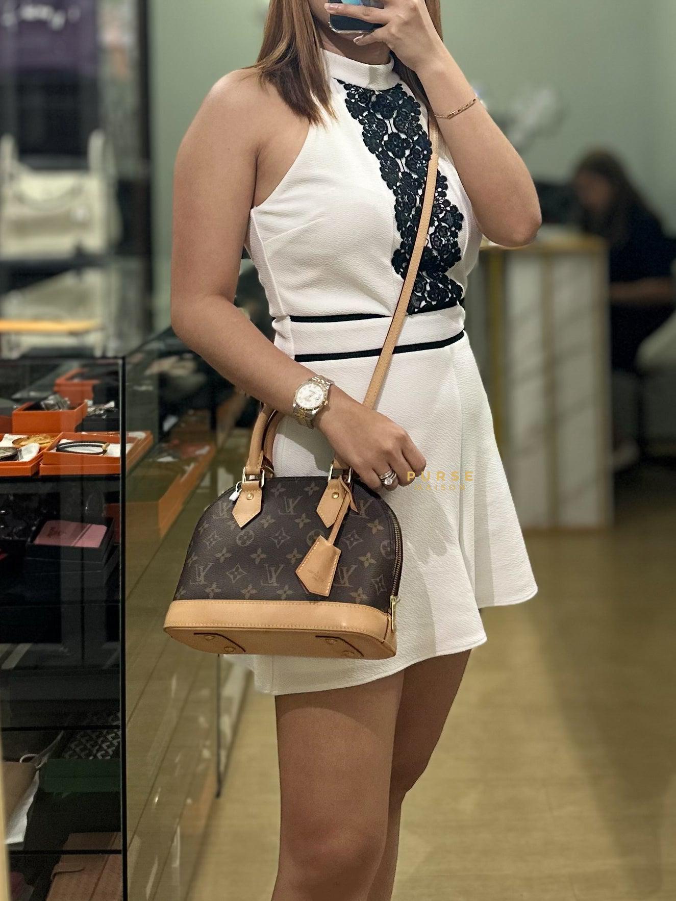 Alma BB in Monogram Canvas & Gold Hardware (Microchip) | Purse Maison Luxury Bags Shop