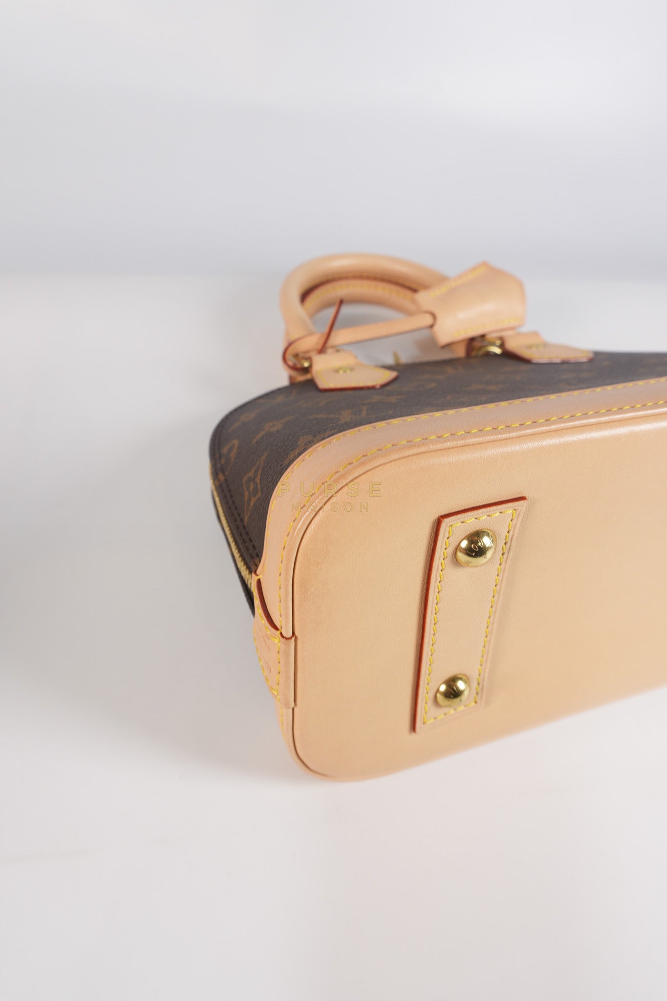 Alma BB in Monogram Canvas & Gold Hardware (Microchip) | Purse Maison Luxury Bags Shop