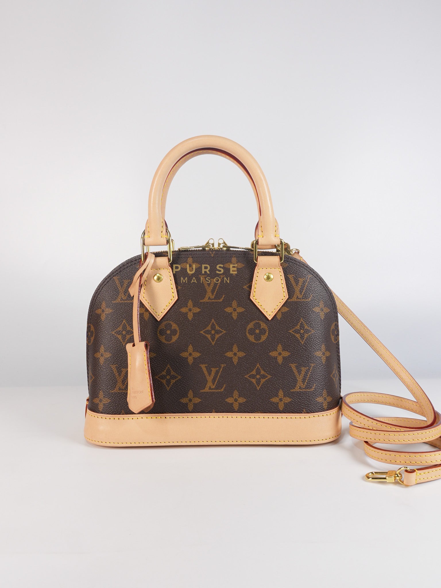 Alma BB in Monogram Canvas & Gold Hardware (Microchip) | Purse Maison Luxury Bags Shop