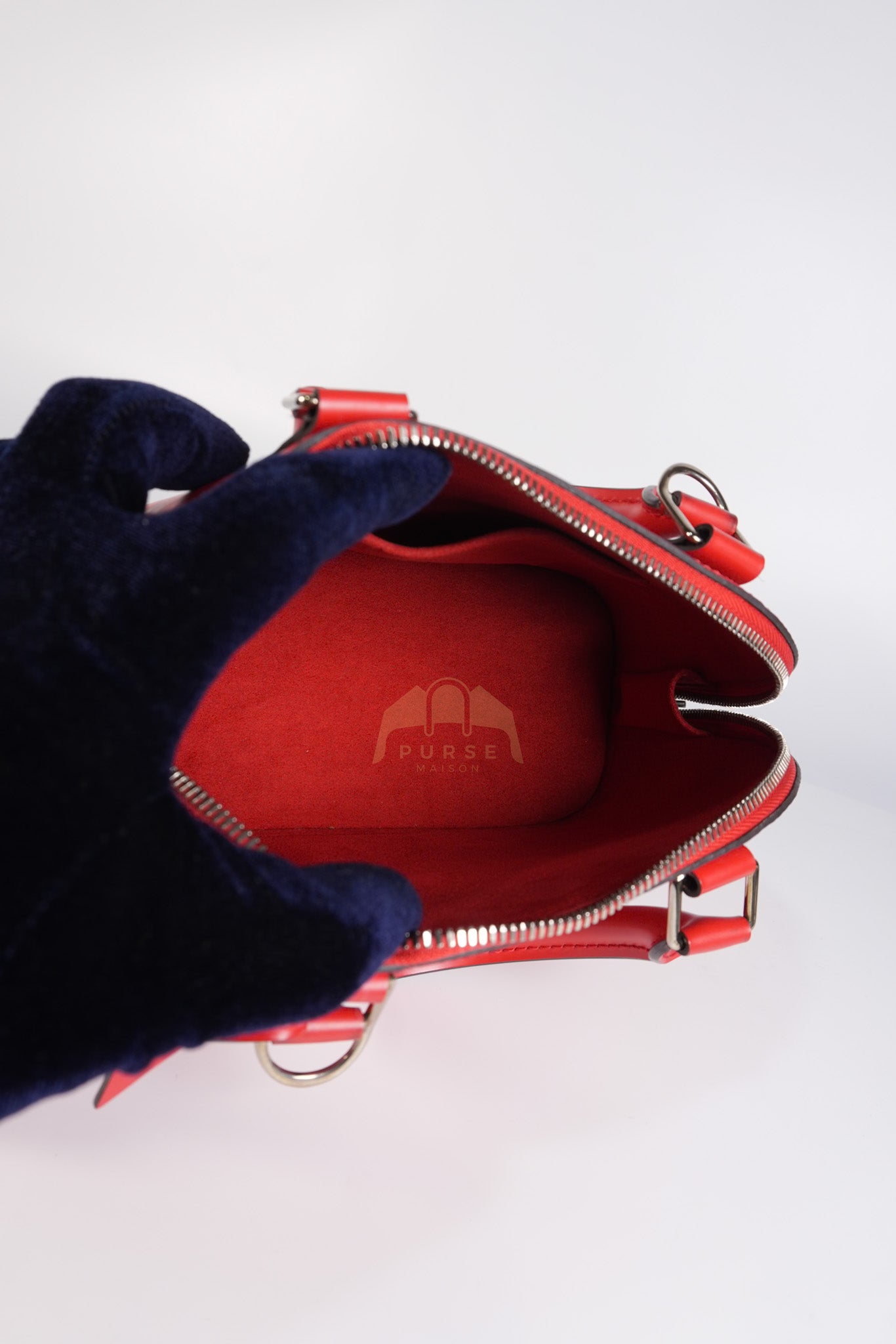 Alma BB in Red Epi Leather & Silver Hardware (Date Code: SN3136) | Purse Maison Luxury Bags Shop