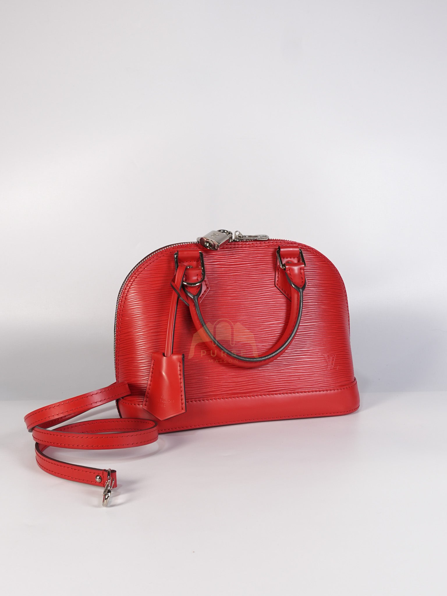 Alma BB in Red Epi Leather & Silver Hardware (Date Code: SN3136) | Purse Maison Luxury Bags Shop