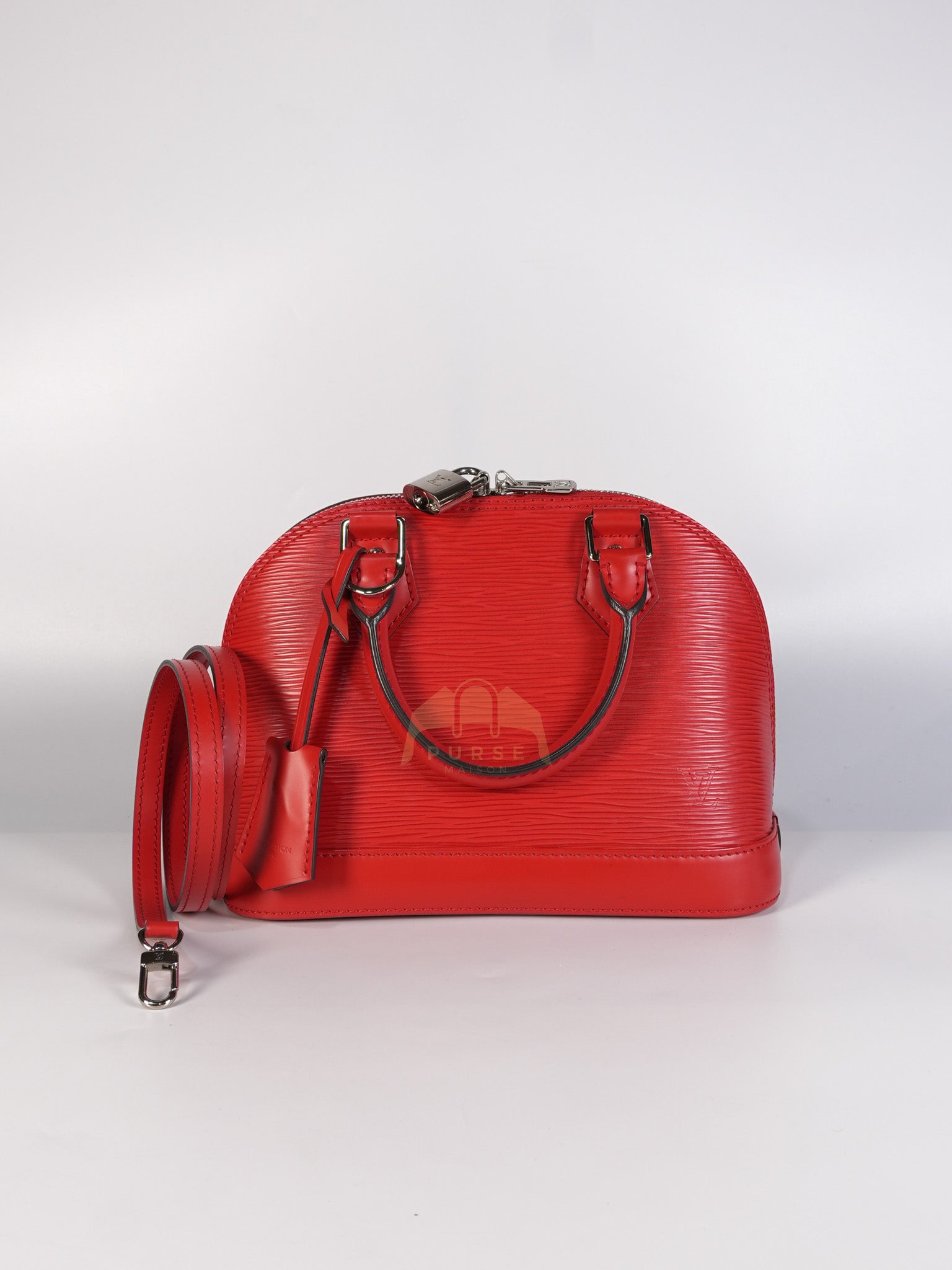 Alma BB in Red Epi Leather & Silver Hardware (Date Code: SN3136) | Purse Maison Luxury Bags Shop