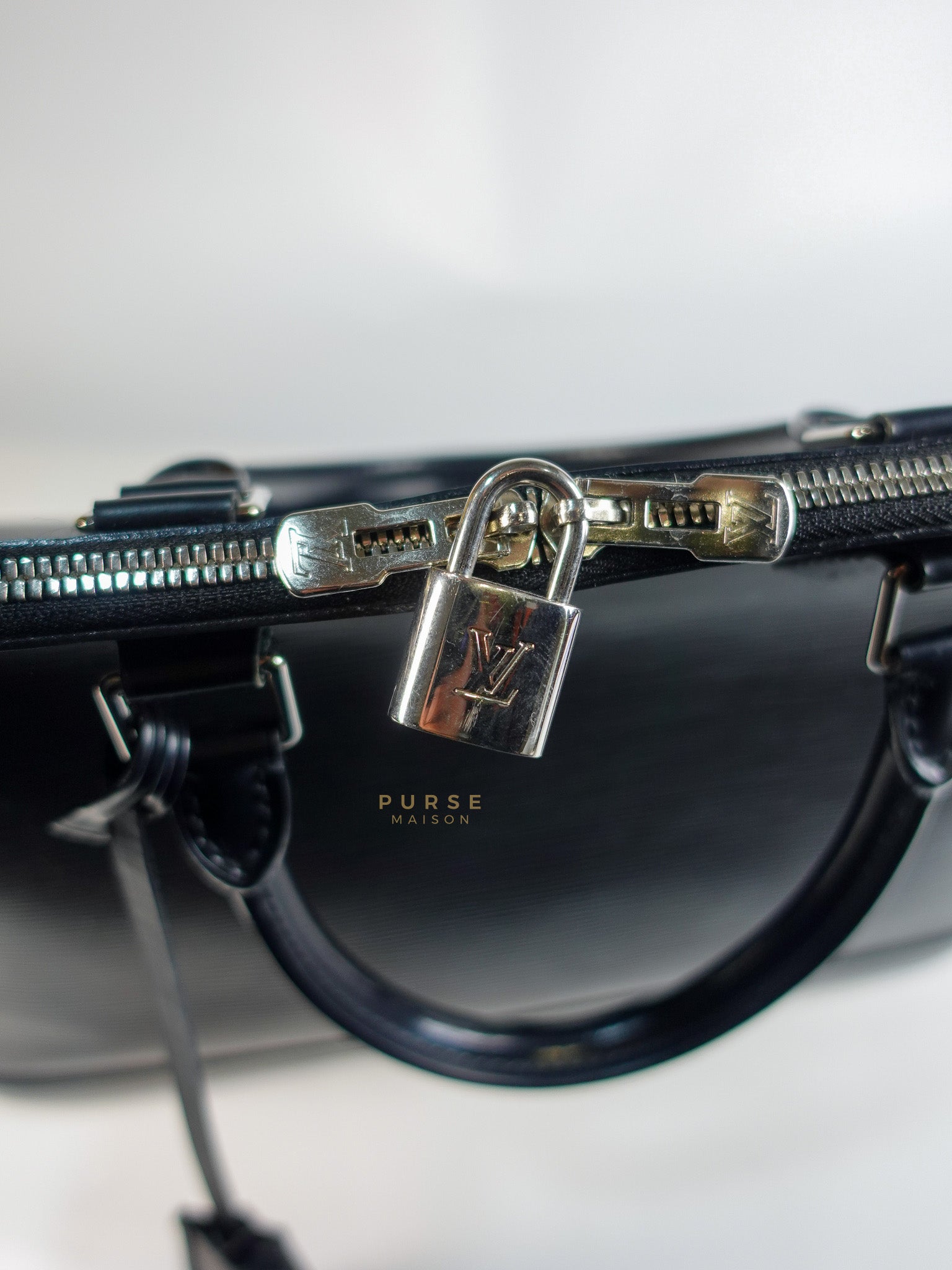 Alma GM in Black Epi Leather Microchip | Purse Maison Luxury Bags Shop