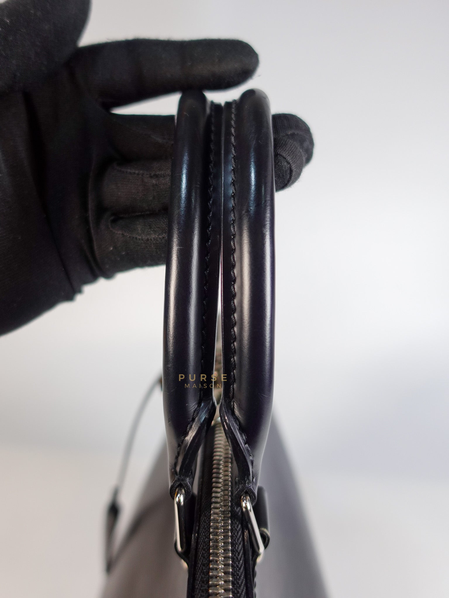 Alma GM in Black Epi Leather Microchip | Purse Maison Luxury Bags Shop