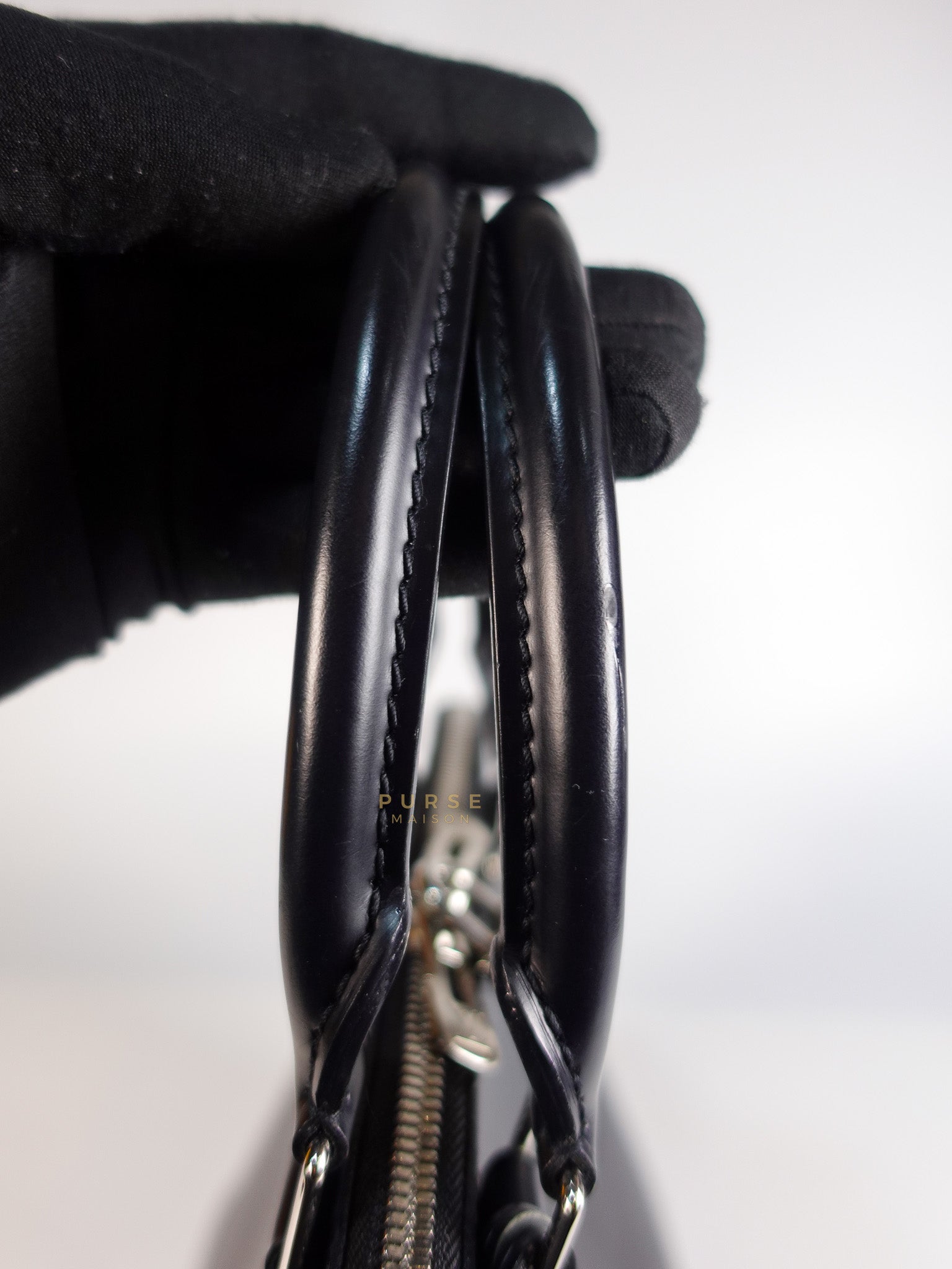 Alma GM in Black Epi Leather Microchip | Purse Maison Luxury Bags Shop