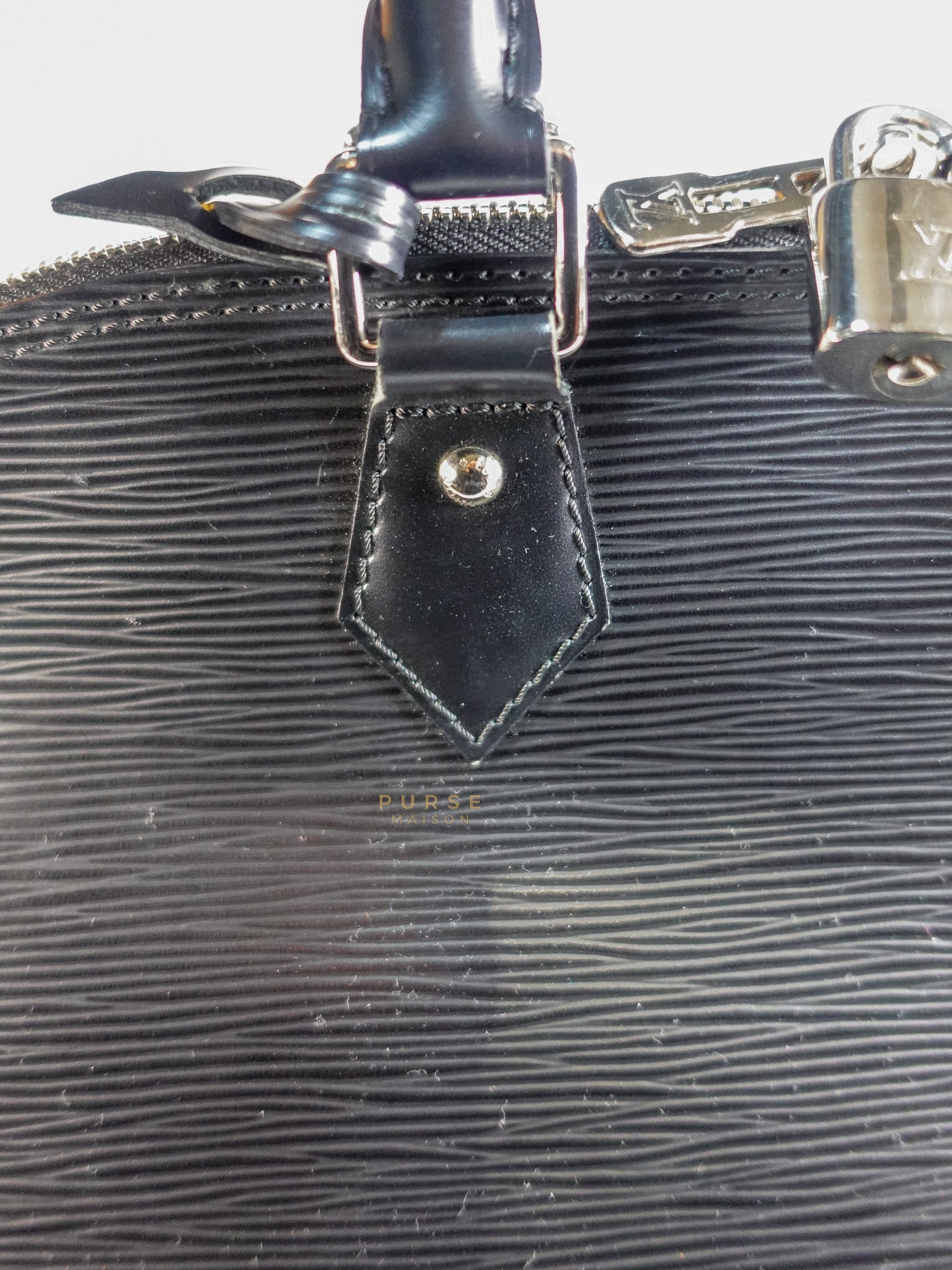 Alma GM in Black Epi Leather Microchip | Purse Maison Luxury Bags Shop