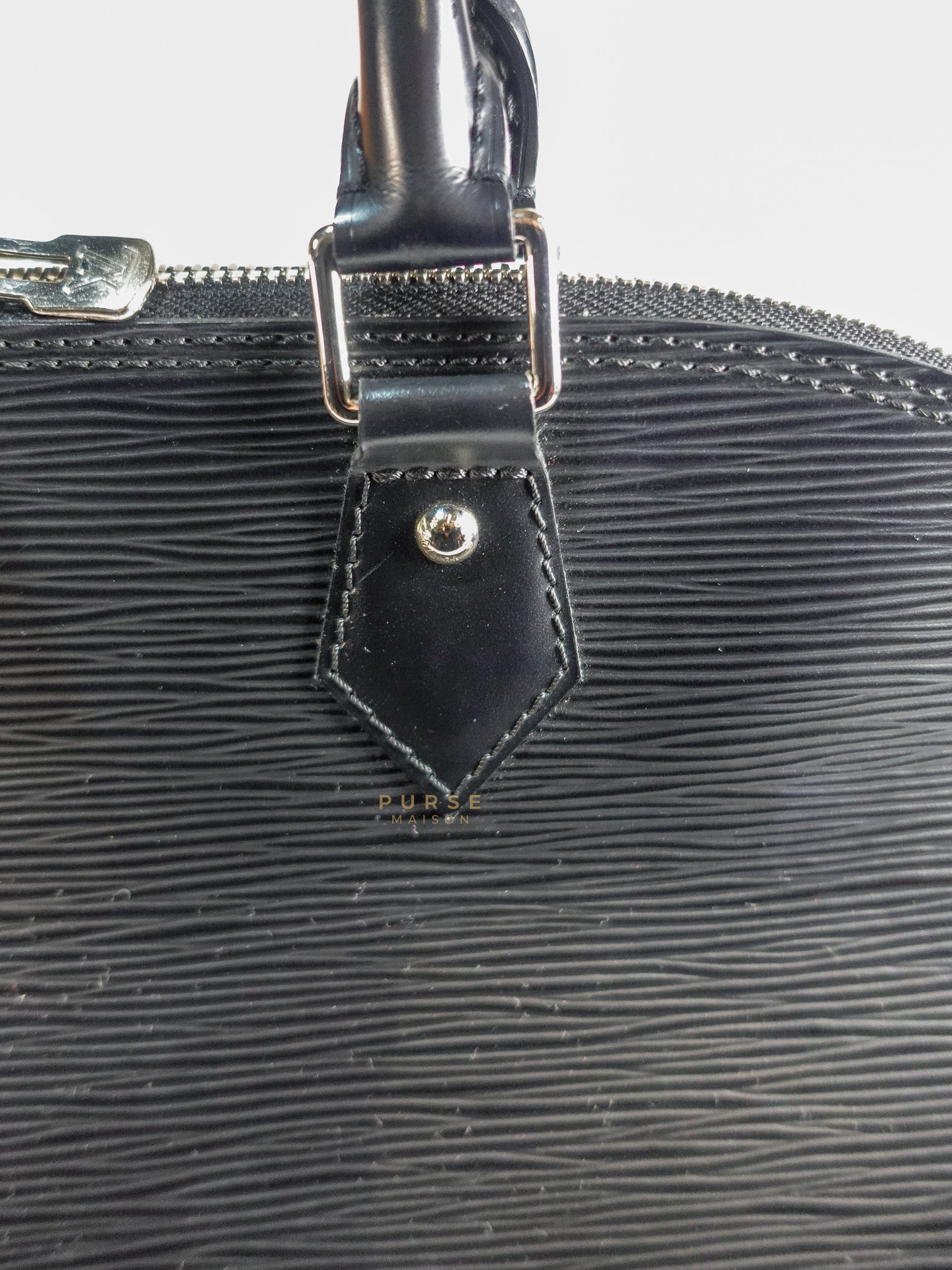 Alma GM in Black Epi Leather Microchip | Purse Maison Luxury Bags Shop