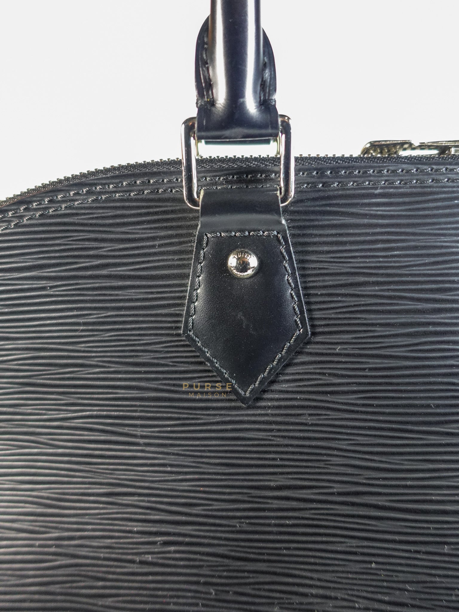Alma GM in Black Epi Leather Microchip | Purse Maison Luxury Bags Shop
